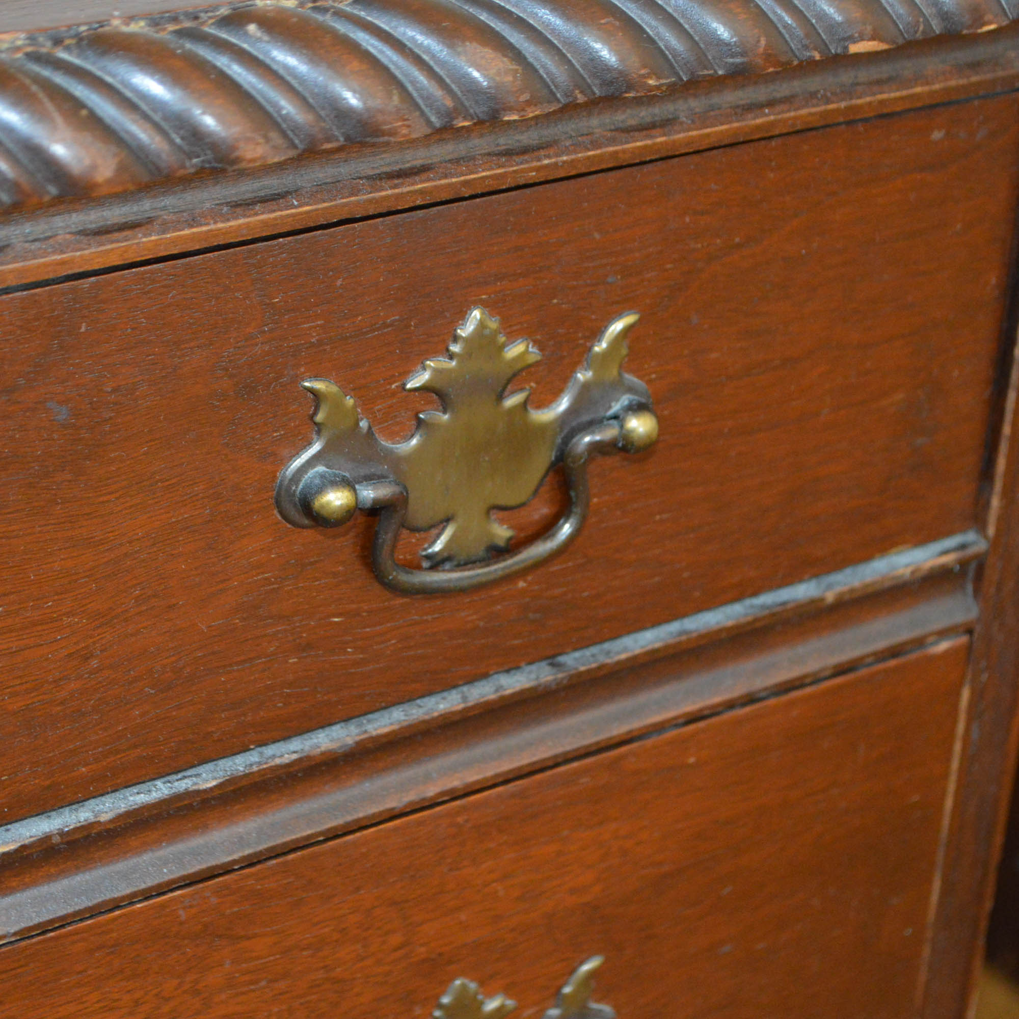 Vintage Chippendale Style Executive Desk
