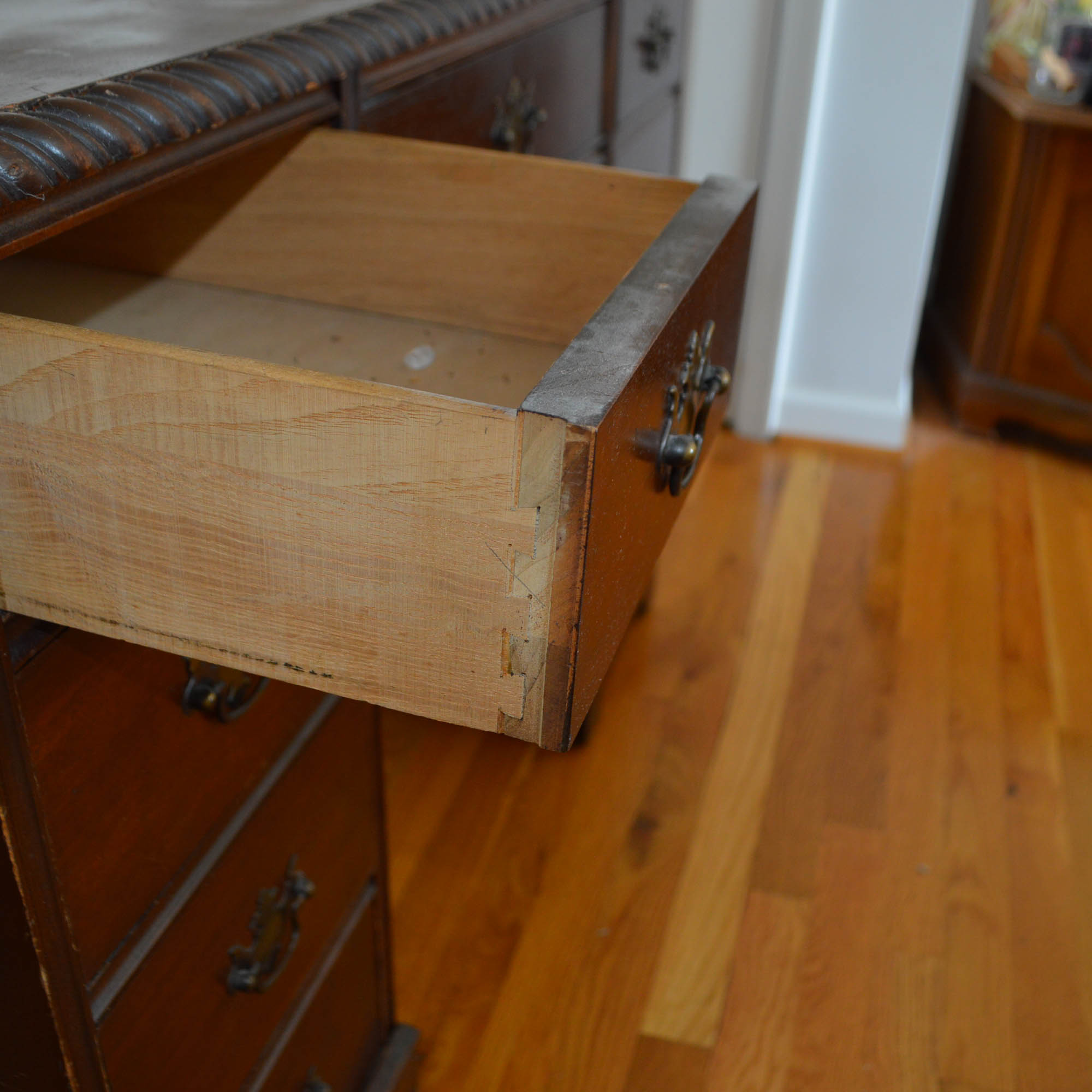 Vintage Chippendale Style Executive Desk
