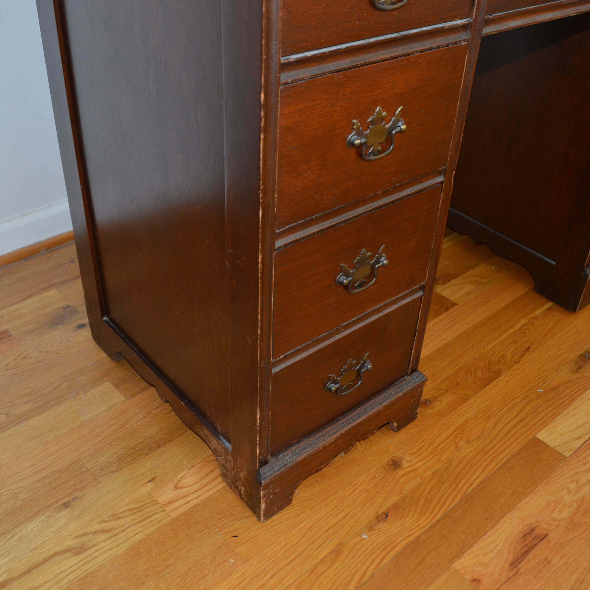 Vintage Chippendale Style Executive Desk