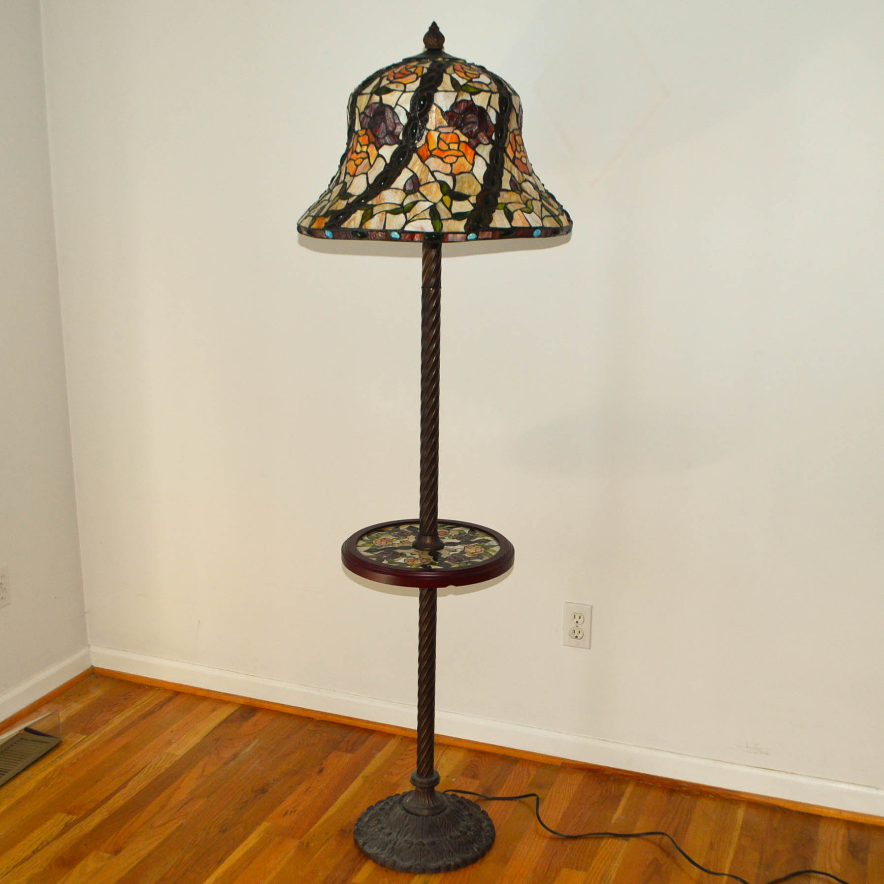 Tiffany Style Tray Table Floor Lamp
