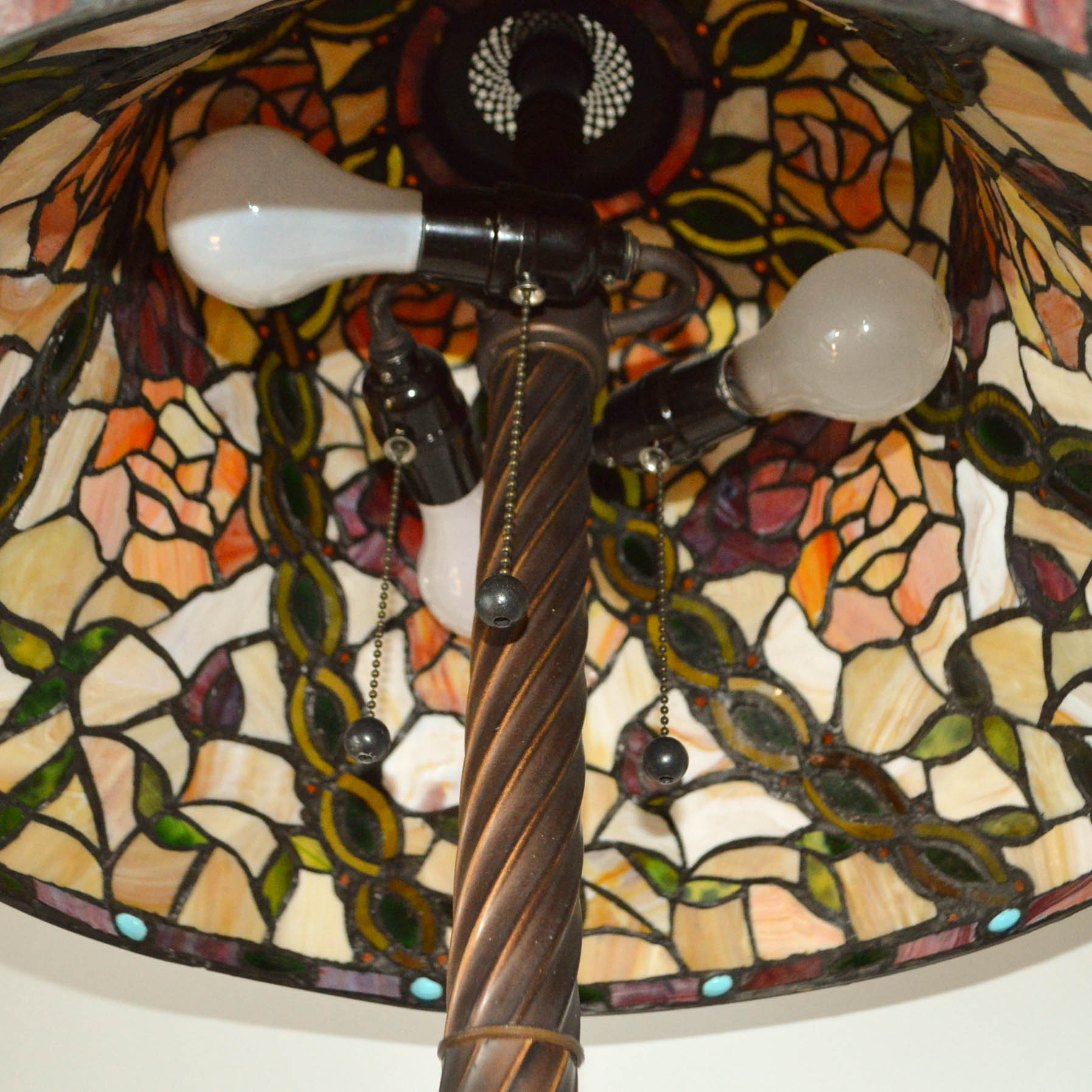 Tiffany Style Tray Table Floor Lamp