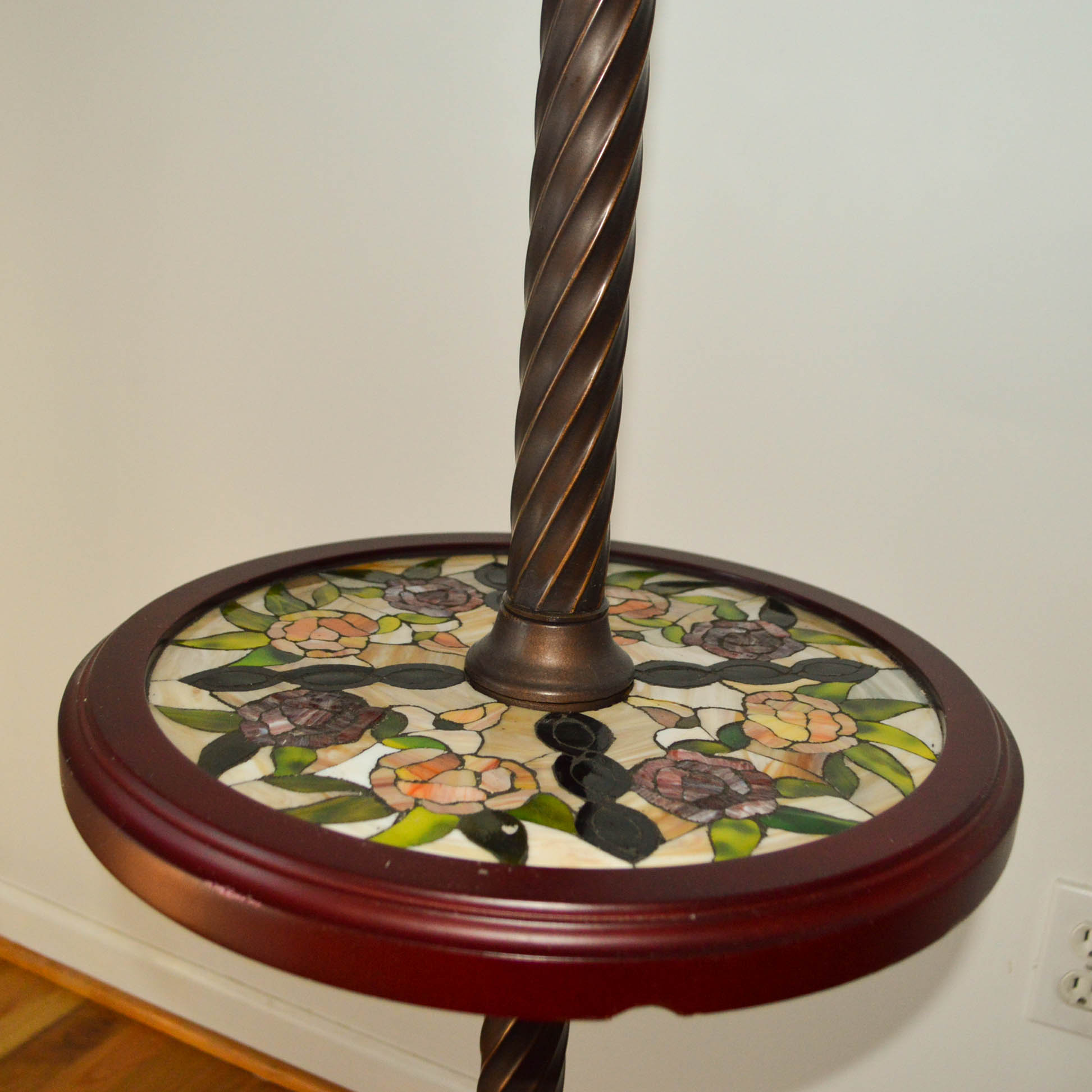 Tiffany Style Tray Table Floor Lamp