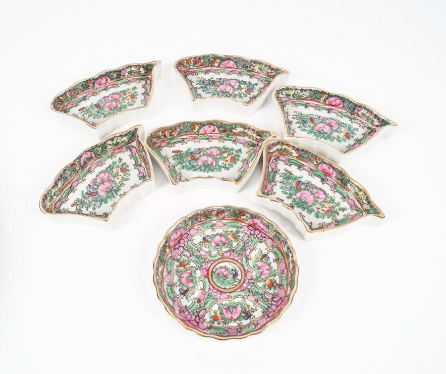 Chinese Porcelain Serving Dishes with Lazy Susan
