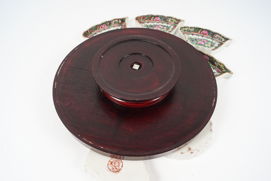Chinese Porcelain Serving Dishes with Lazy Susan