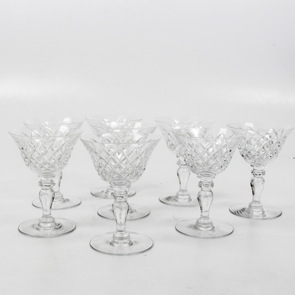 Hawkes "Delft Diamond" Crystal Sherbet Glasses