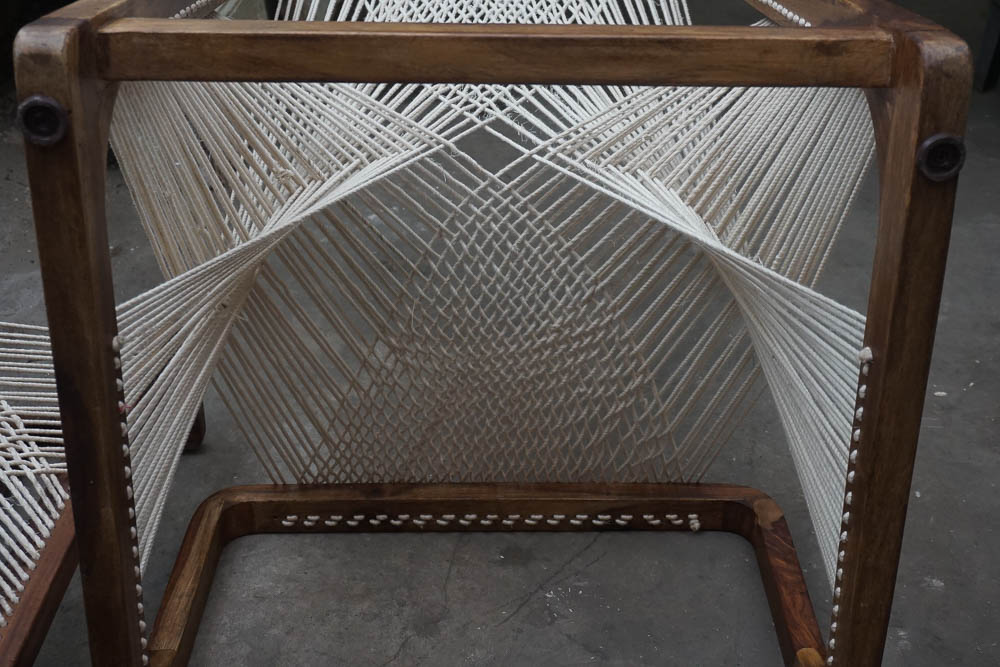 Danish Modern String Chair and Ottoman