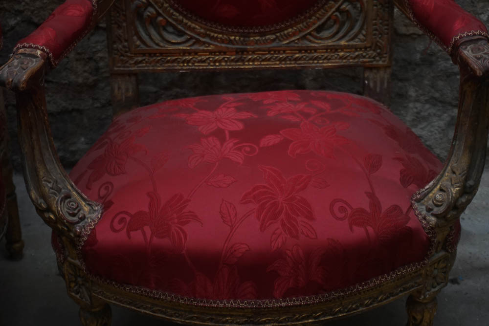 Vintage Rococo Style Arm Chairs
