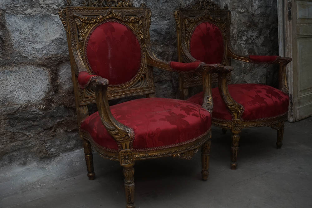 Vintage Rococo Style Arm Chairs