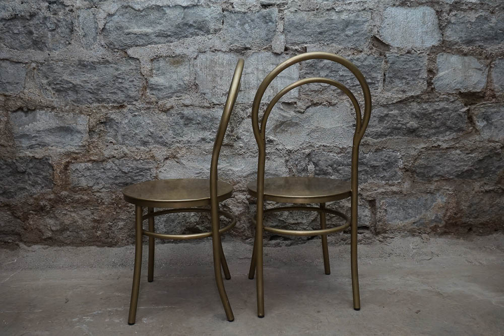 Art Deco Style Metal Side Chairs