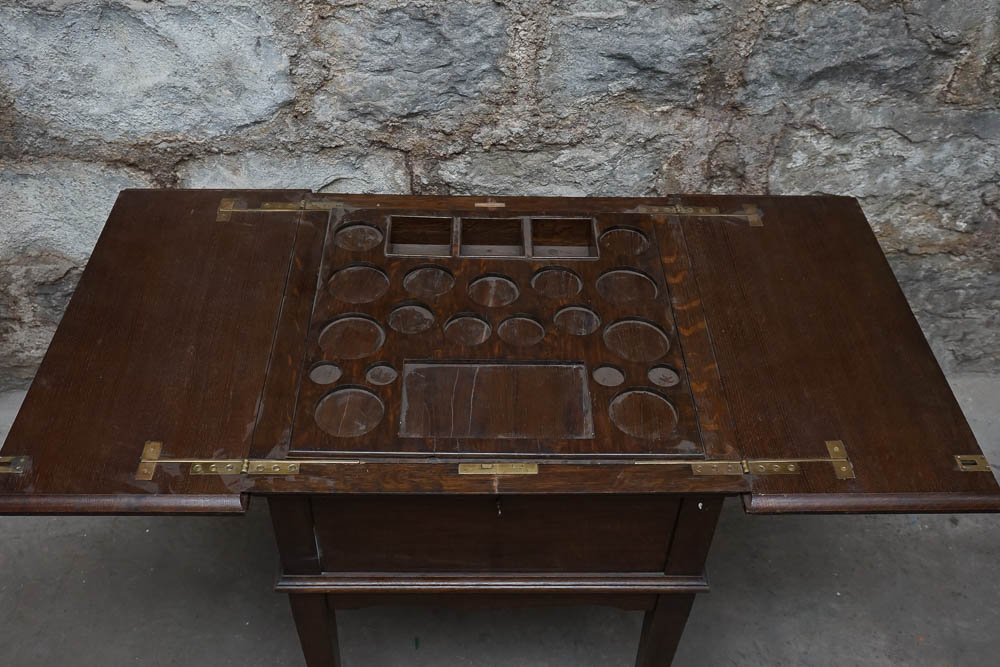 Vintage Oak Liquor Cabinet