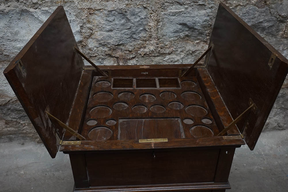 Vintage Oak Liquor Cabinet