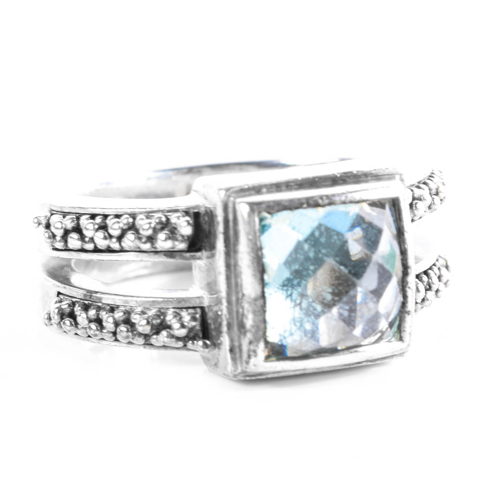 Michael Dawkins Sterling Silver and Quartz Ring