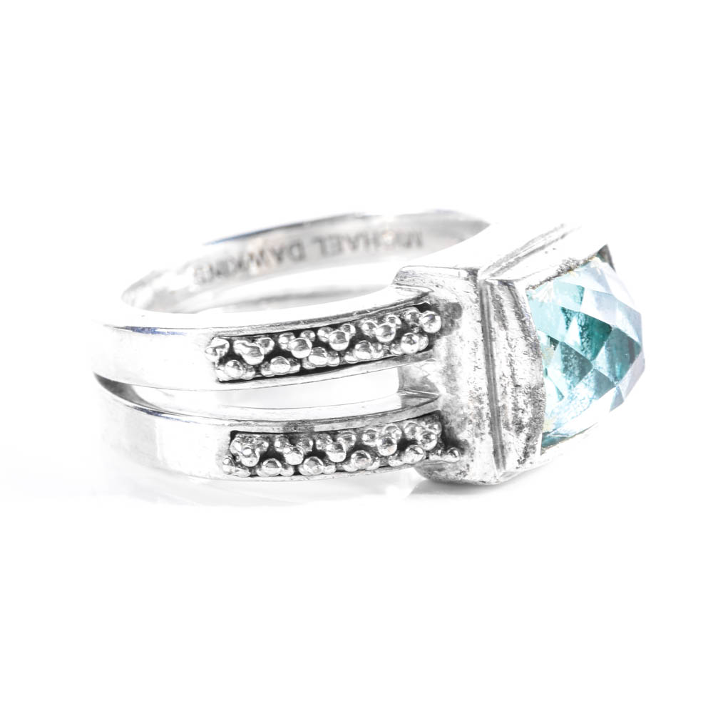Michael Dawkins Sterling Silver and Quartz Ring