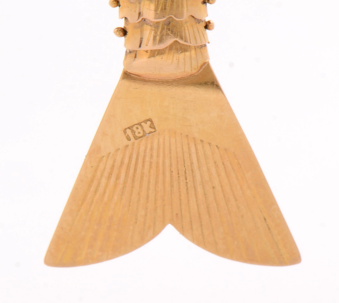 18K Yellow Gold Fish Pendant