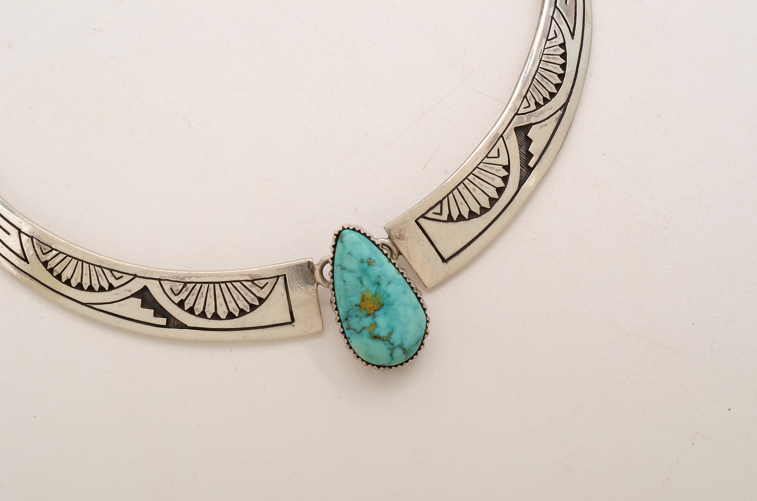 Sterling Silver Necklace with Turquoise Pendant