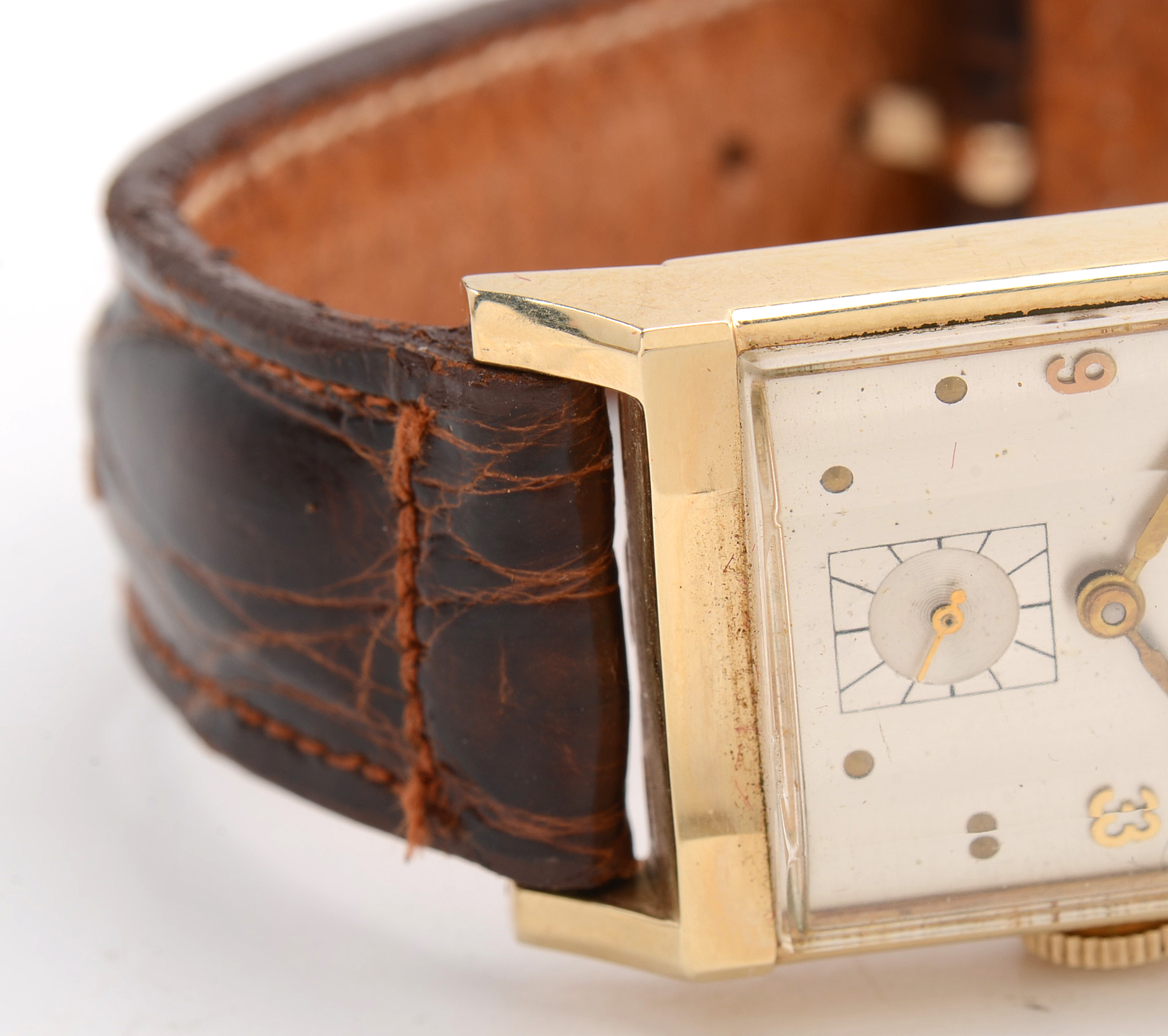 Longines 14K Yellow Gold Tank Style Watch in Original Case with Paperwork