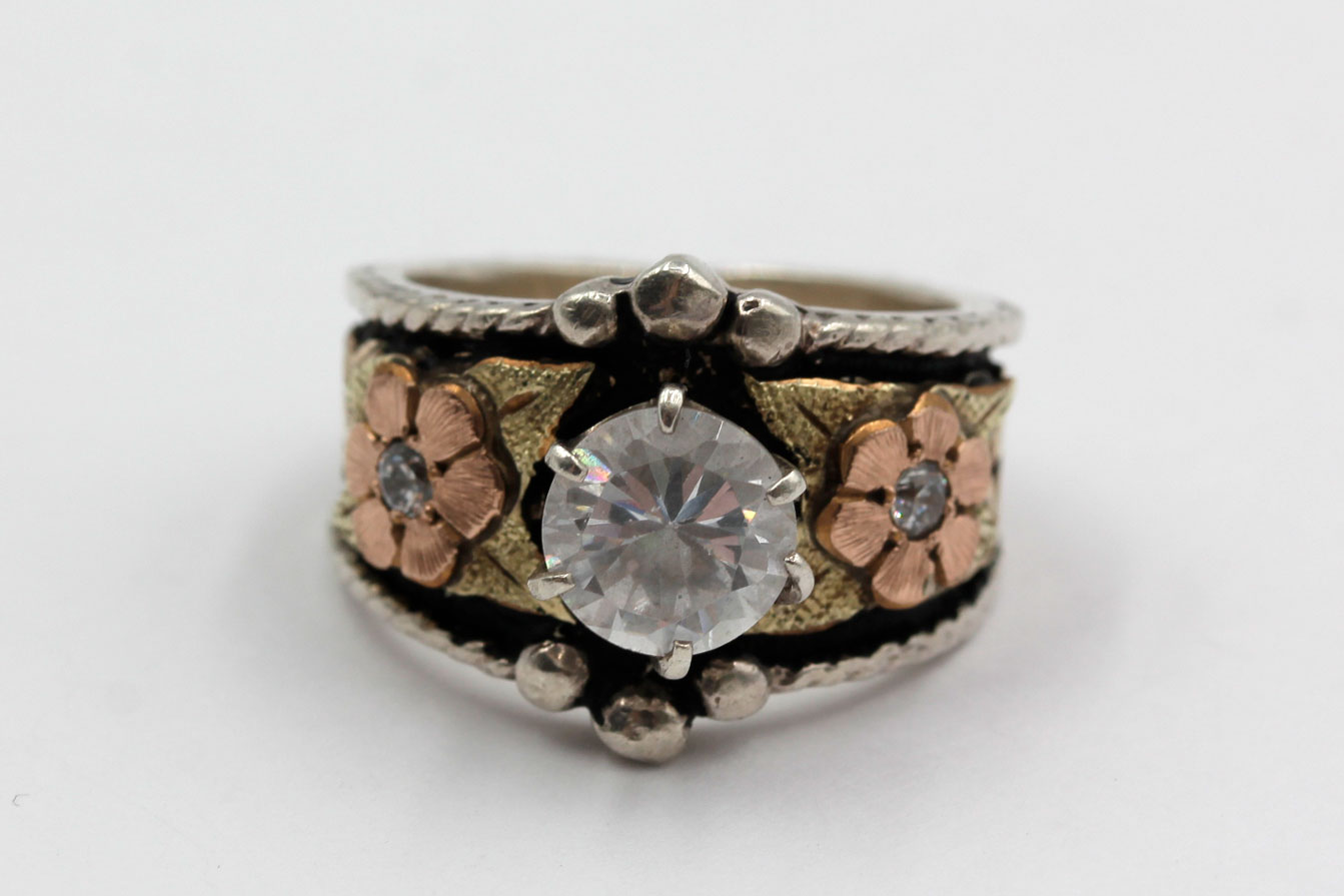 Gold Washed Cubic Zirconia Ring