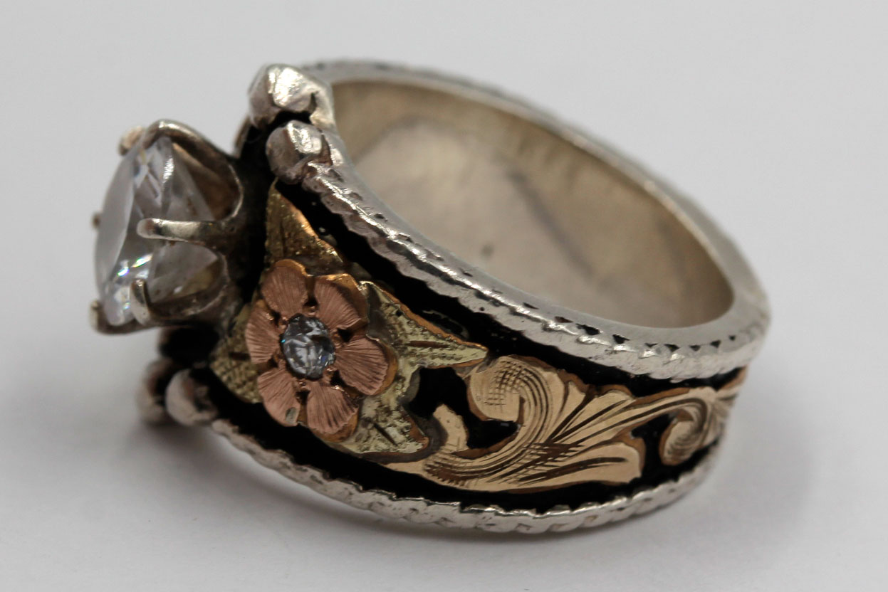 Gold Washed Cubic Zirconia Ring