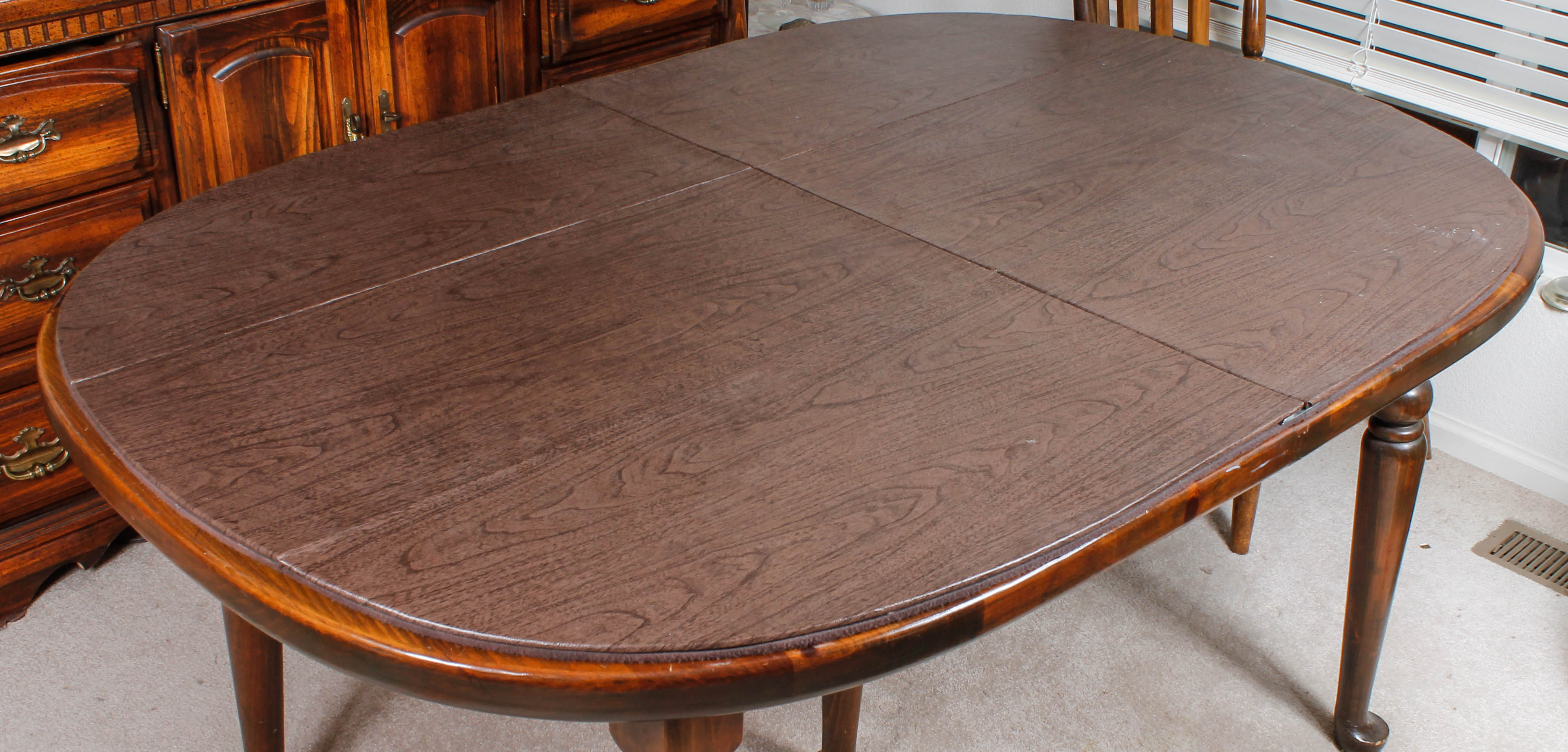 Vintage "Early American" Dining Table and Chairs by Ethan Allen