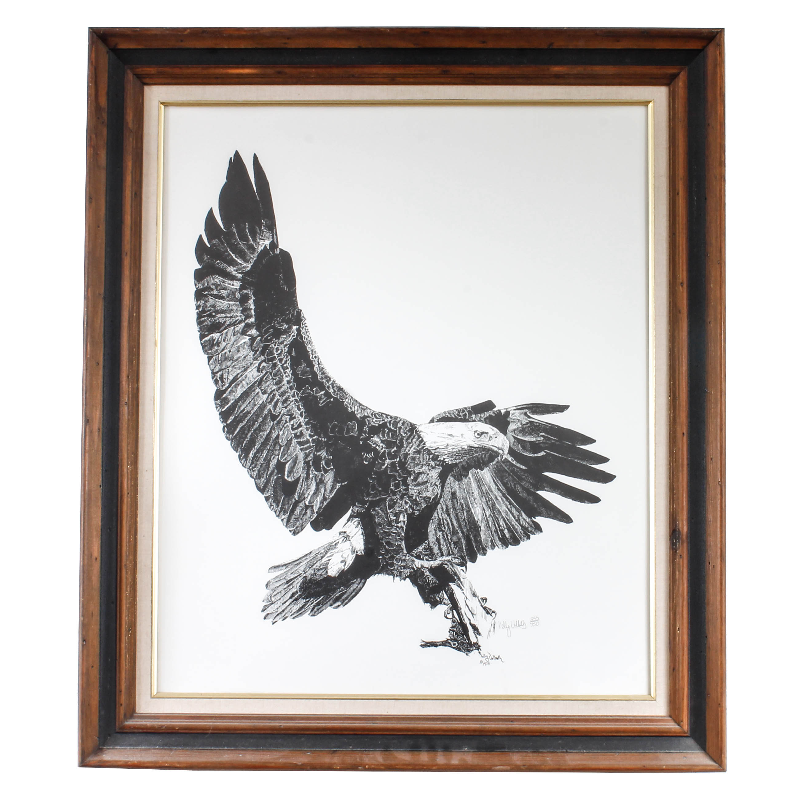 Kelly Vollrath Offset Lithograph of Bald Eagle
