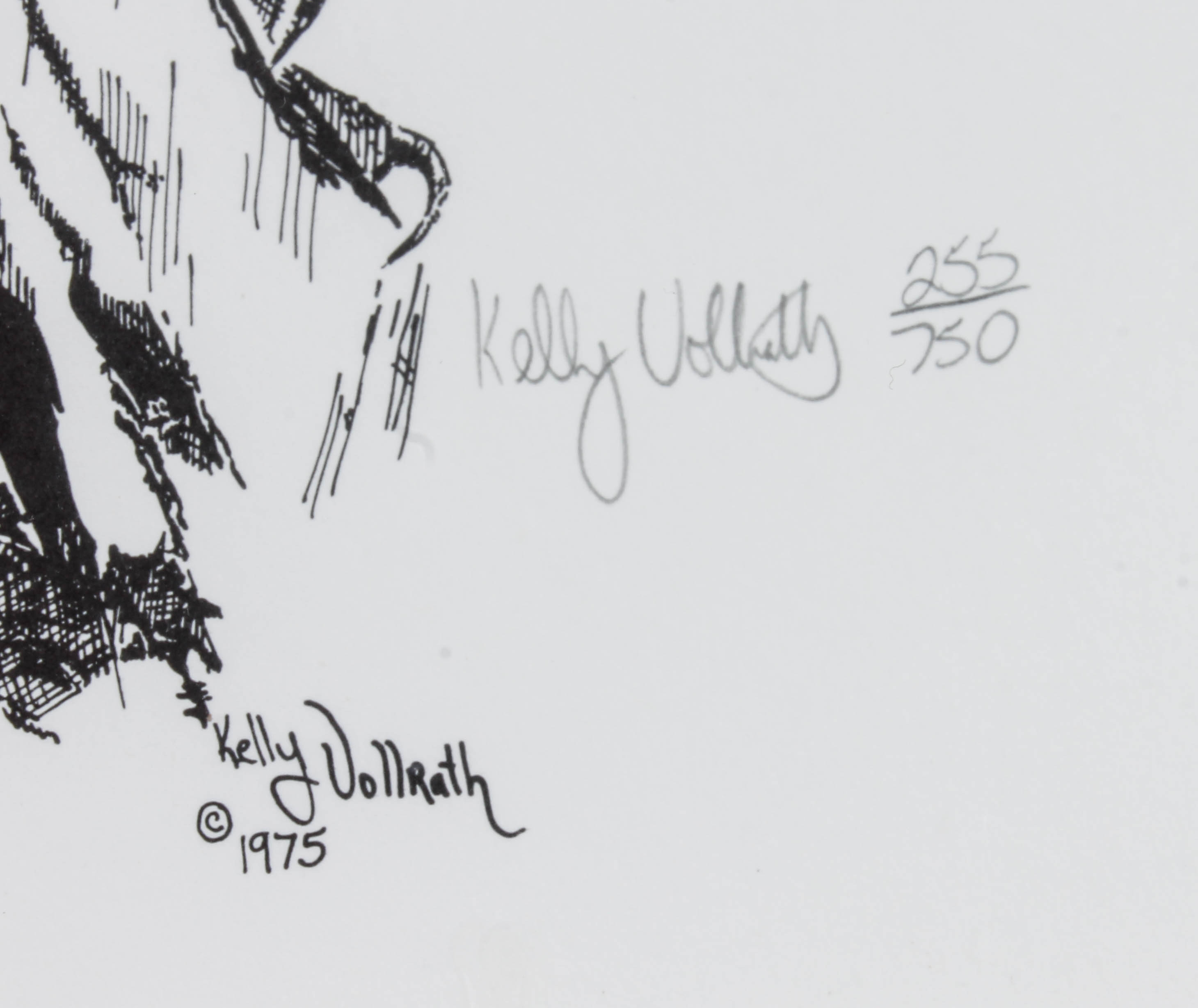 Kelly Vollrath Offset Lithograph of Bald Eagle