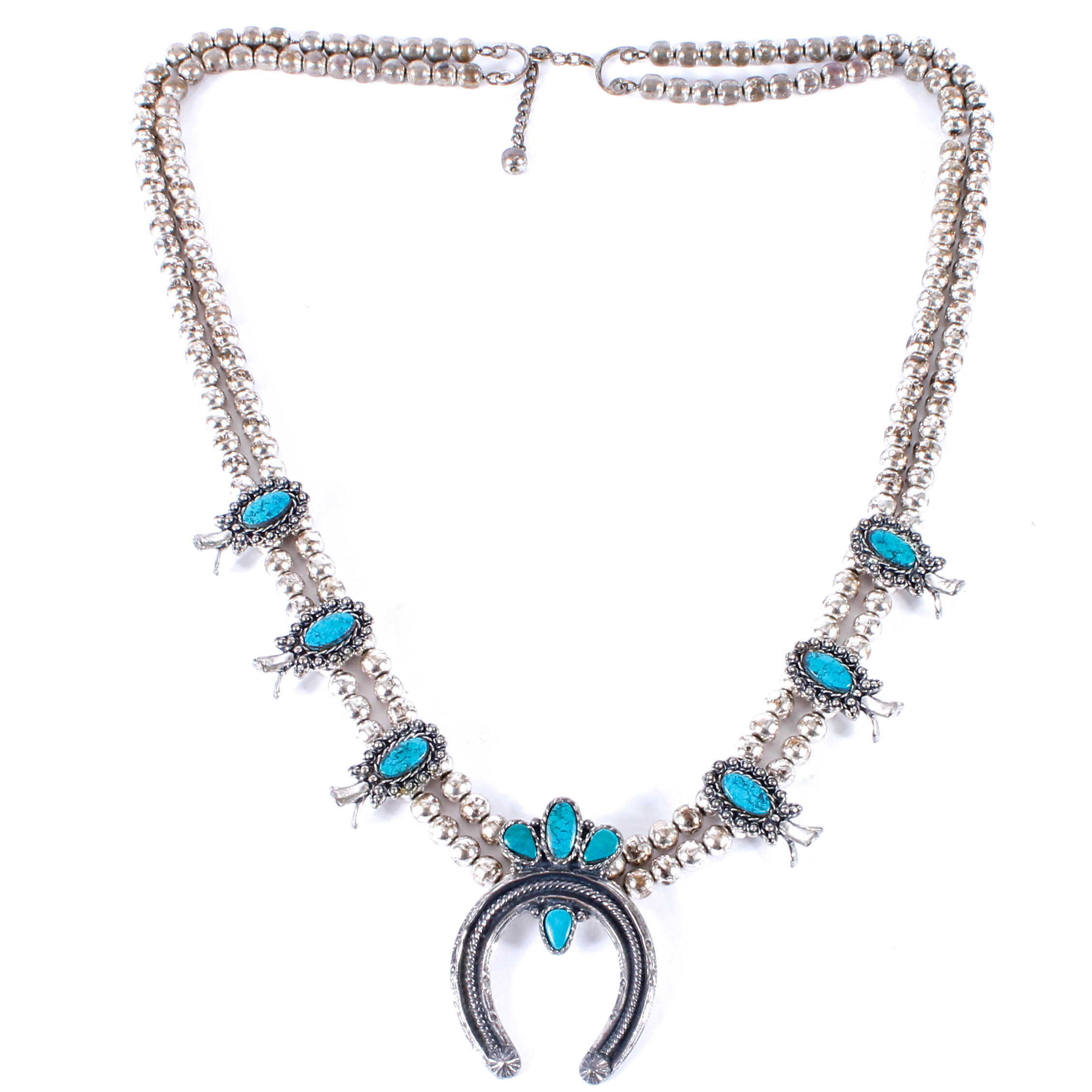 Sancrest Sterling Silver Squash Blossom Necklace