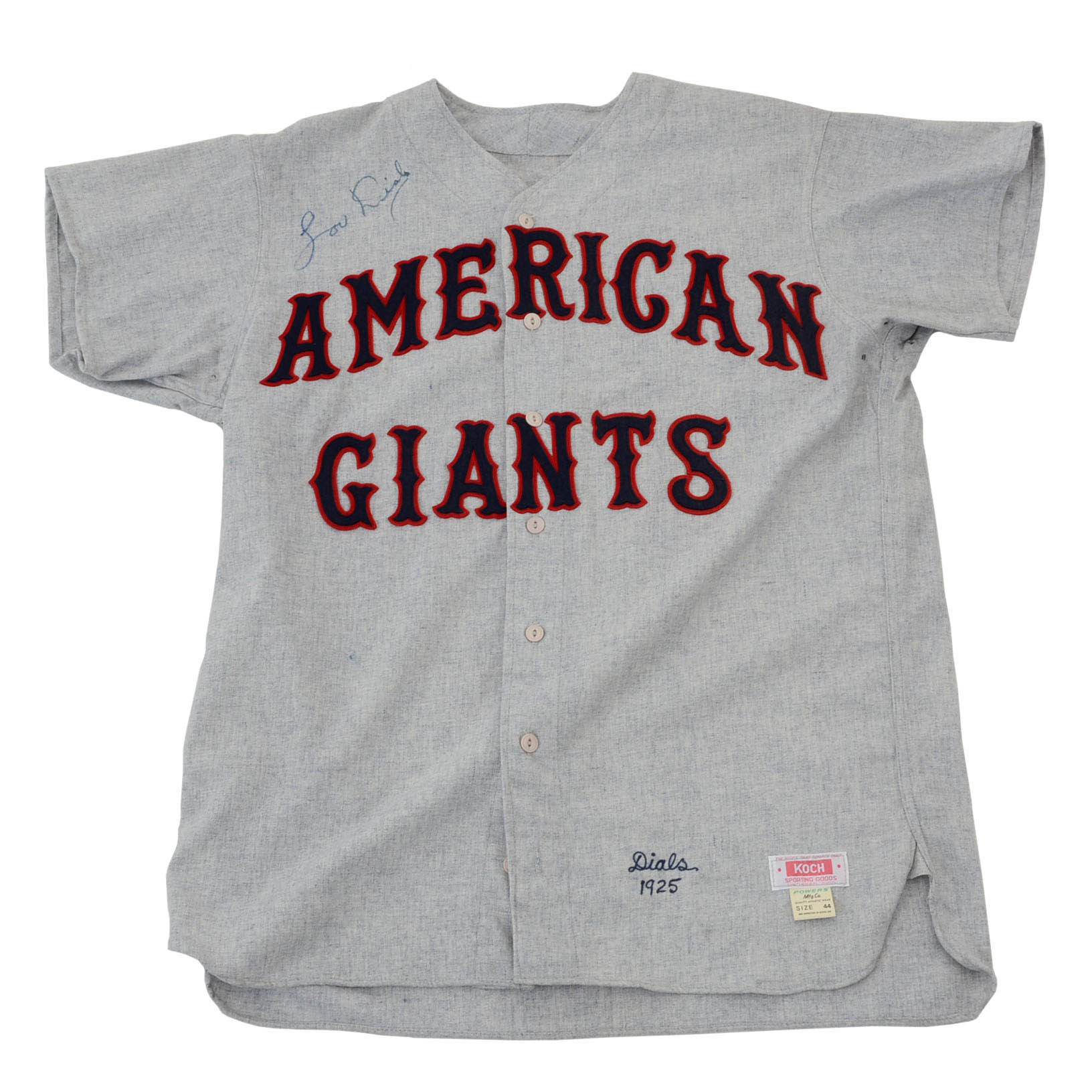 Lou Dials Signed Jersey  David E. Carter Collection