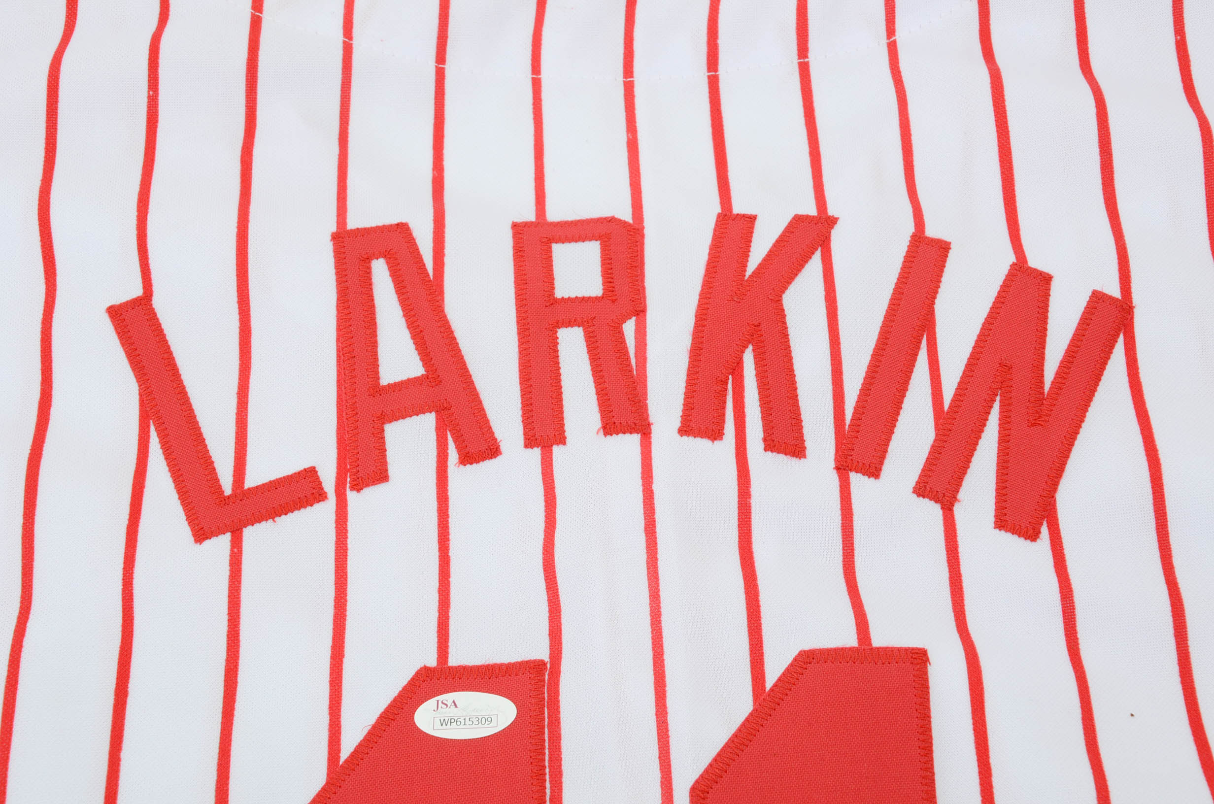 Signed Barry Larkin Reds Jersey