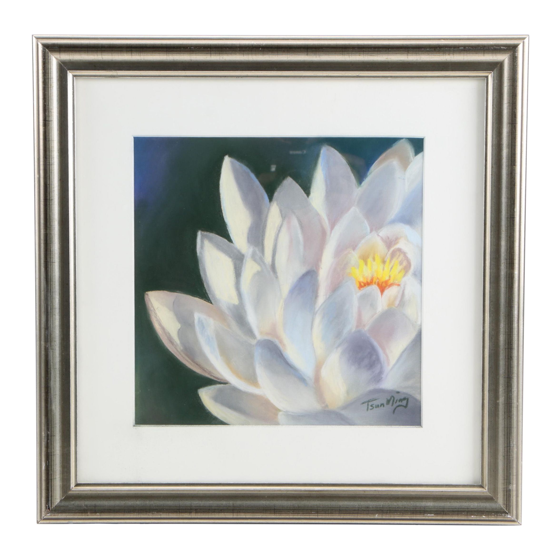 Tsun Ming Chmielinski Pastel Drawing of Lotus Flower