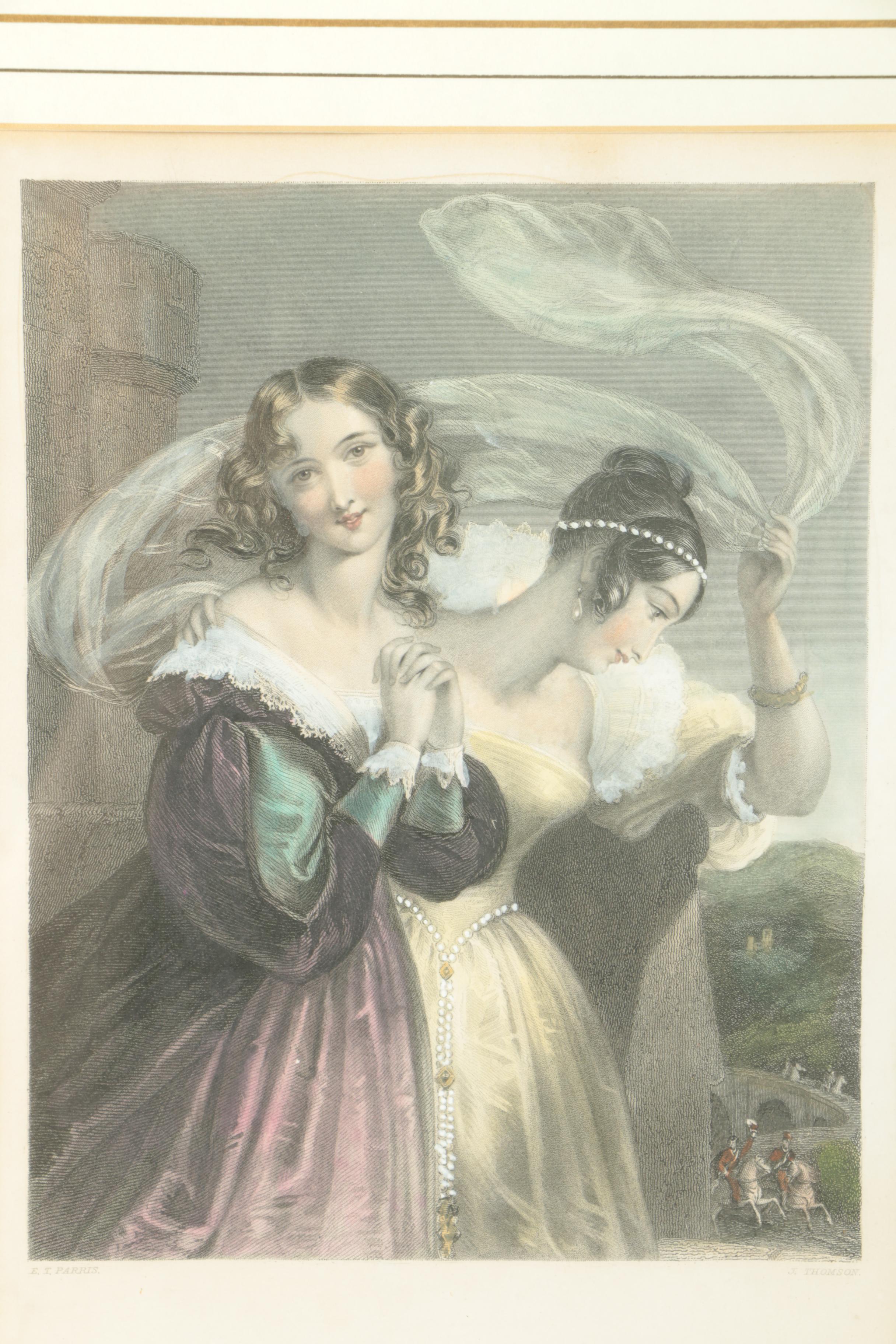 James Thomson Colored Engravings "The Arrival" and "The Bridal Eve"