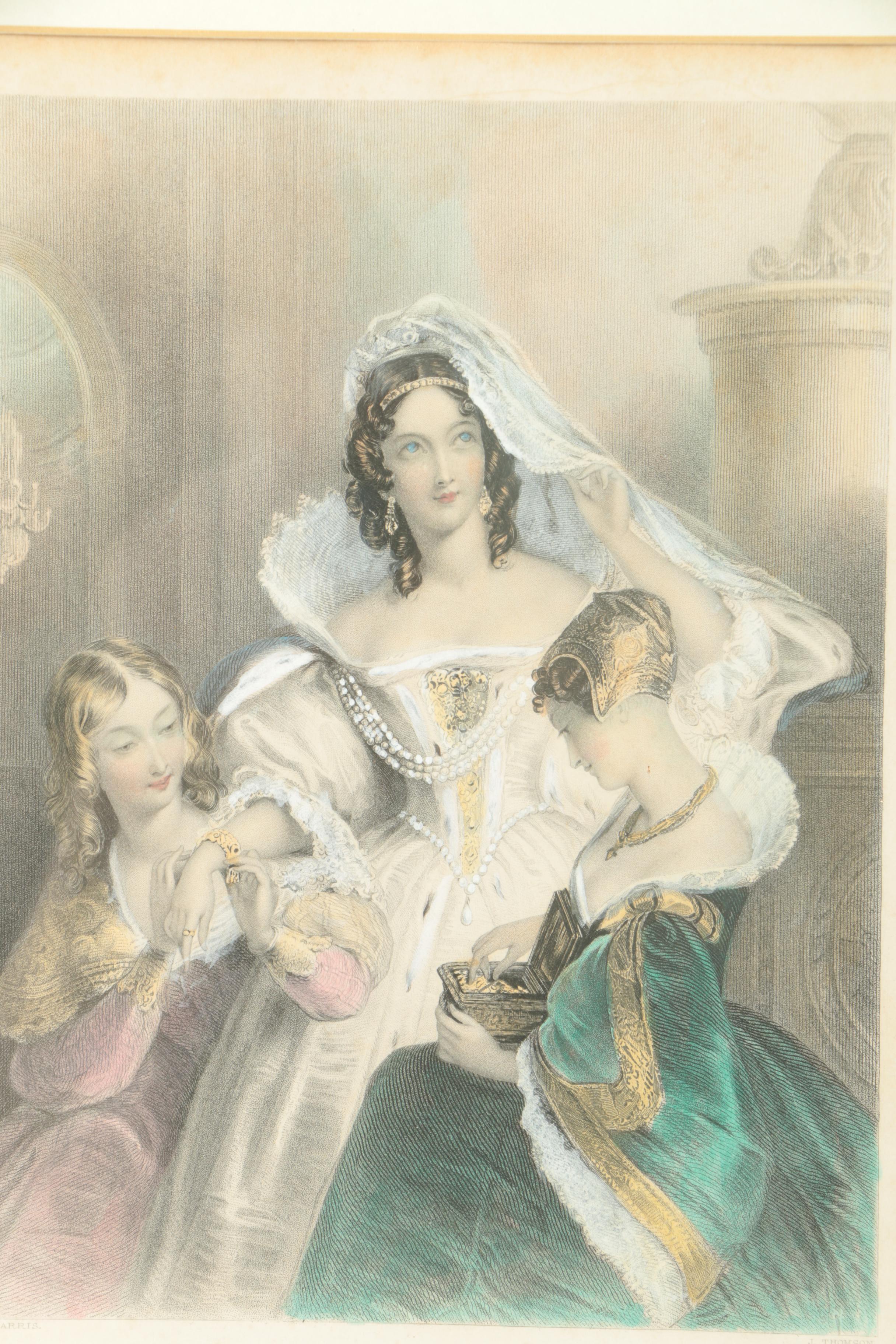 James Thomson Colored Engravings "The Arrival" and "The Bridal Eve"