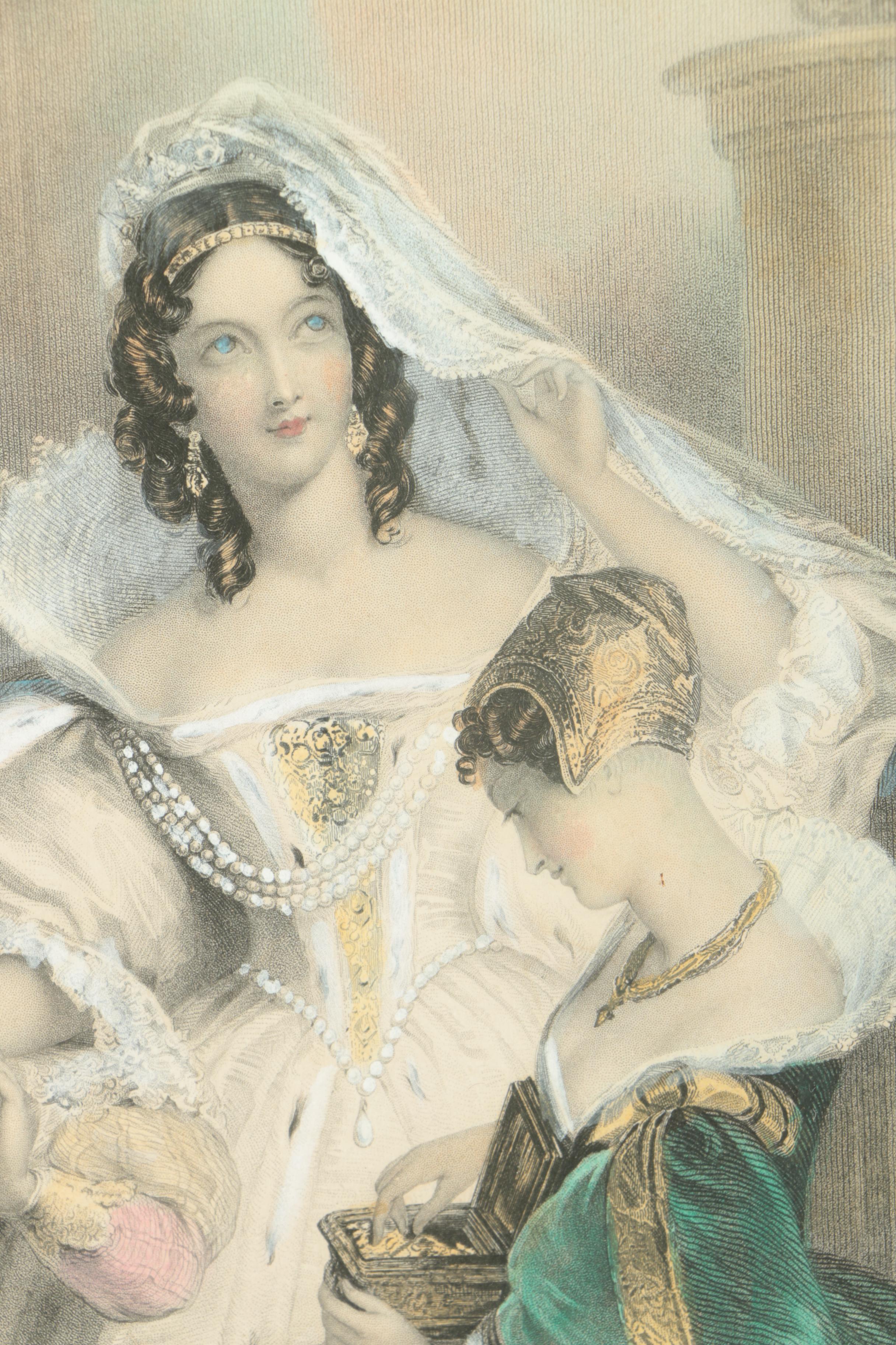 James Thomson Colored Engravings "The Arrival" and "The Bridal Eve"