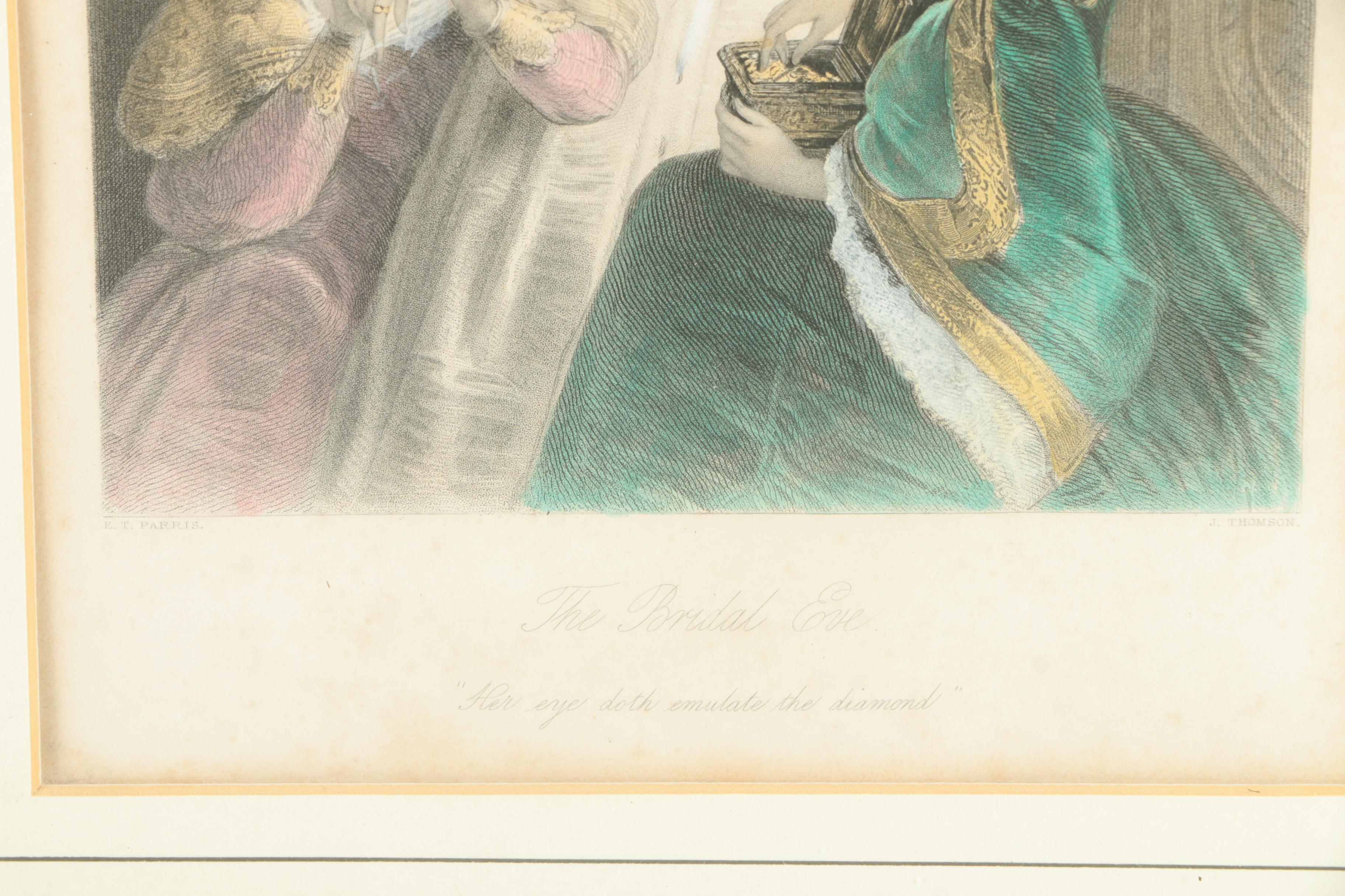 James Thomson Colored Engravings "The Arrival" and "The Bridal Eve"