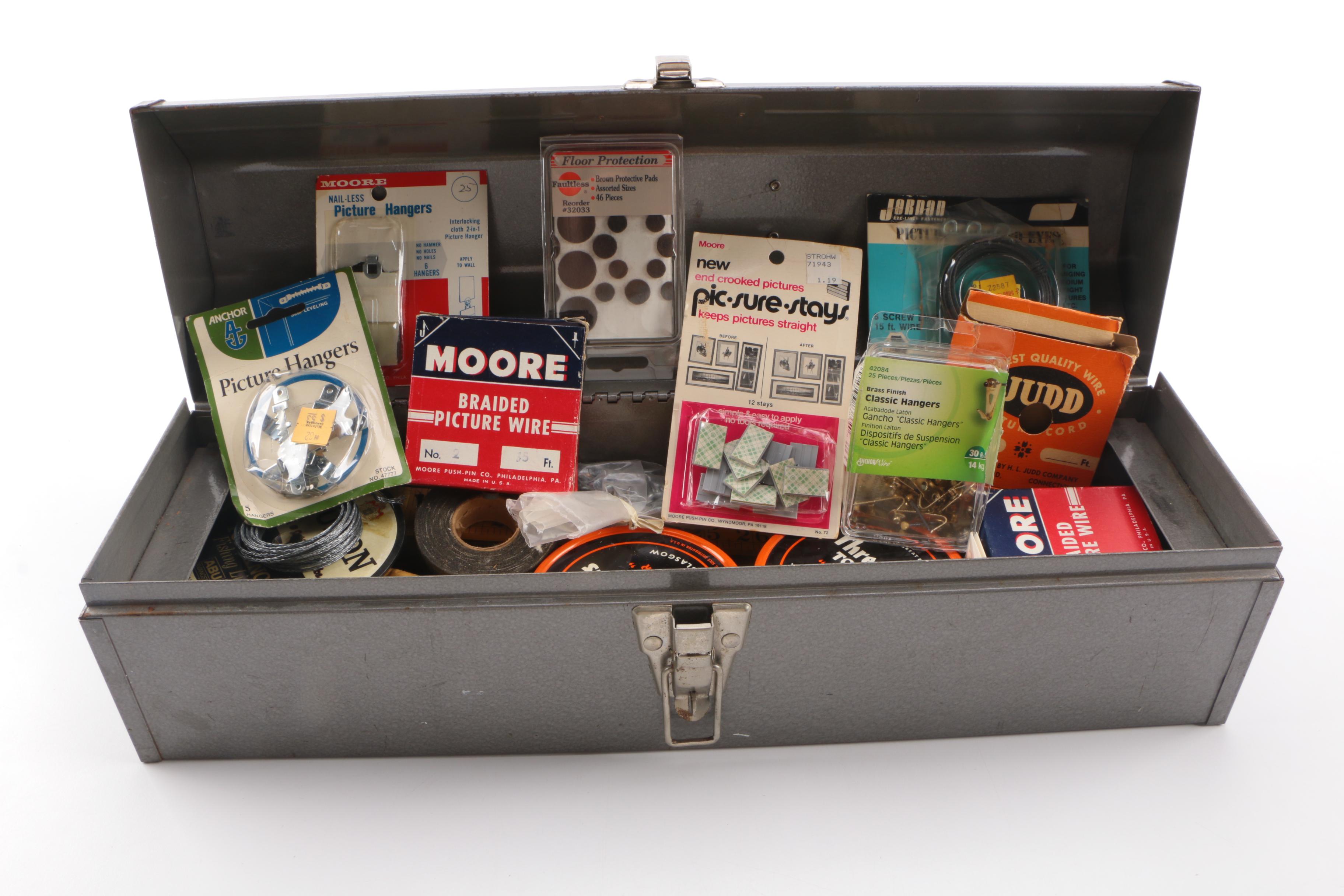 Rectangular Gray Craftsman Tool Box with Tools