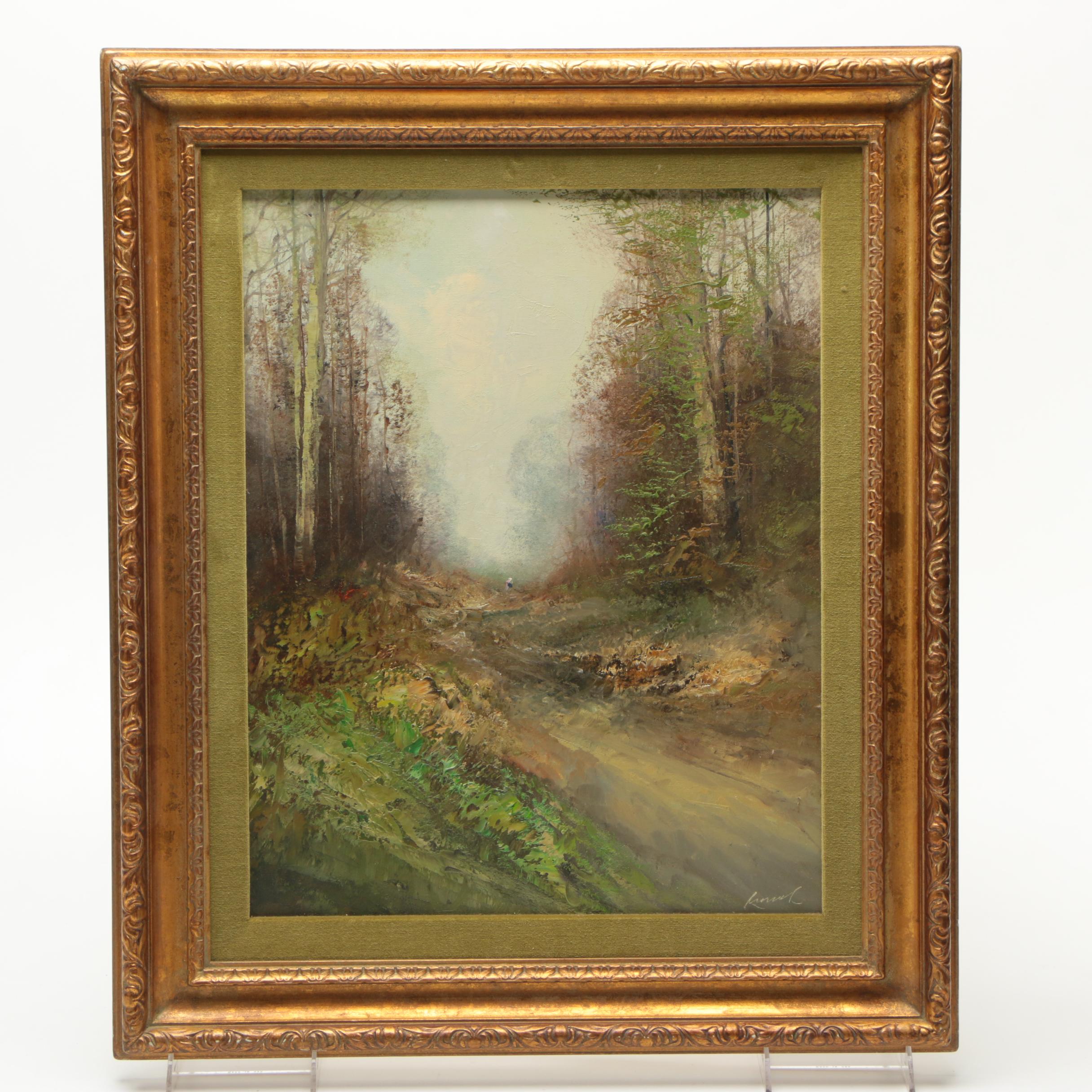 Kort Oil Painting on Canvas of Wooded Scene