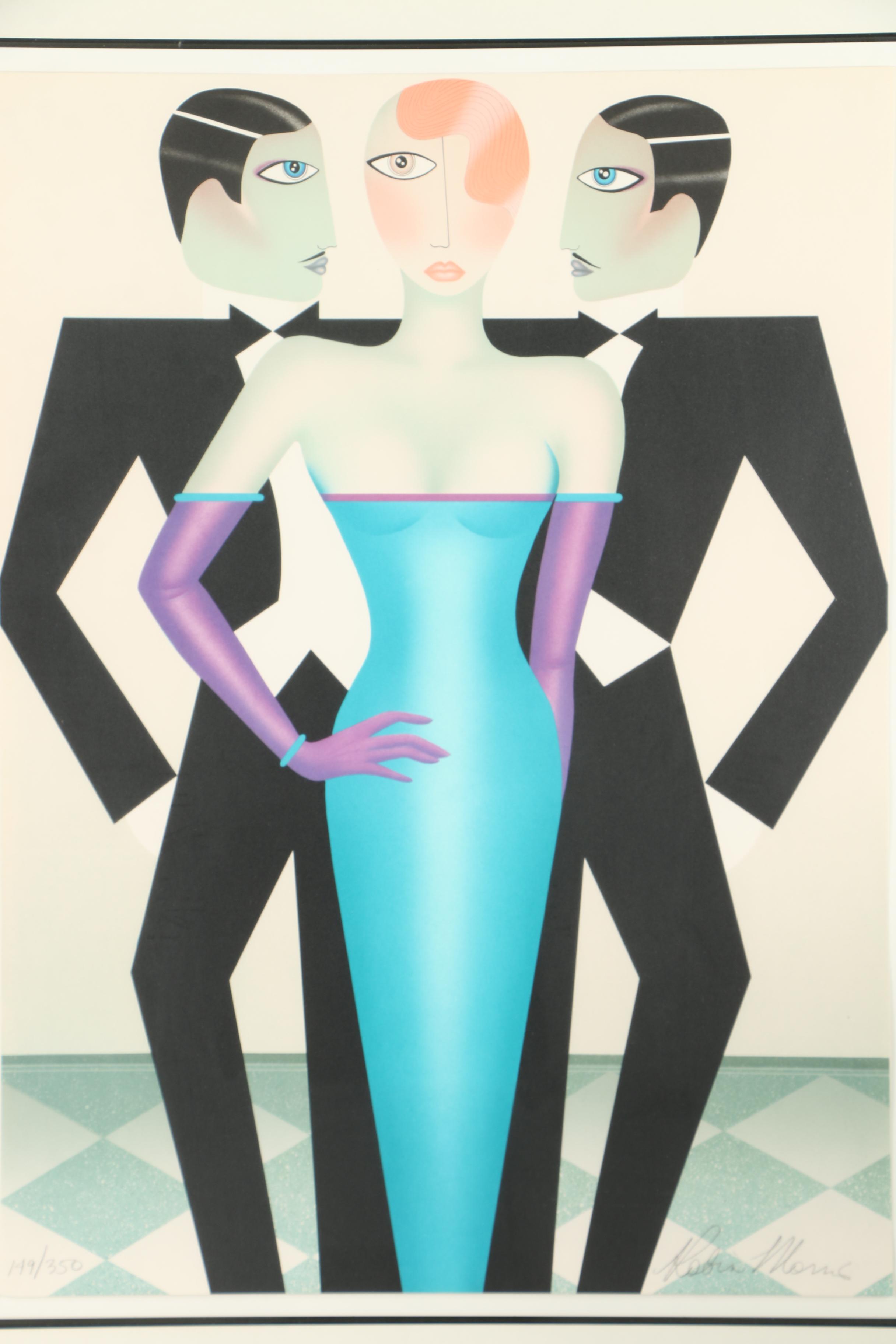 Robin Morris Limited Edition Lithograph on Paper "Rivals"