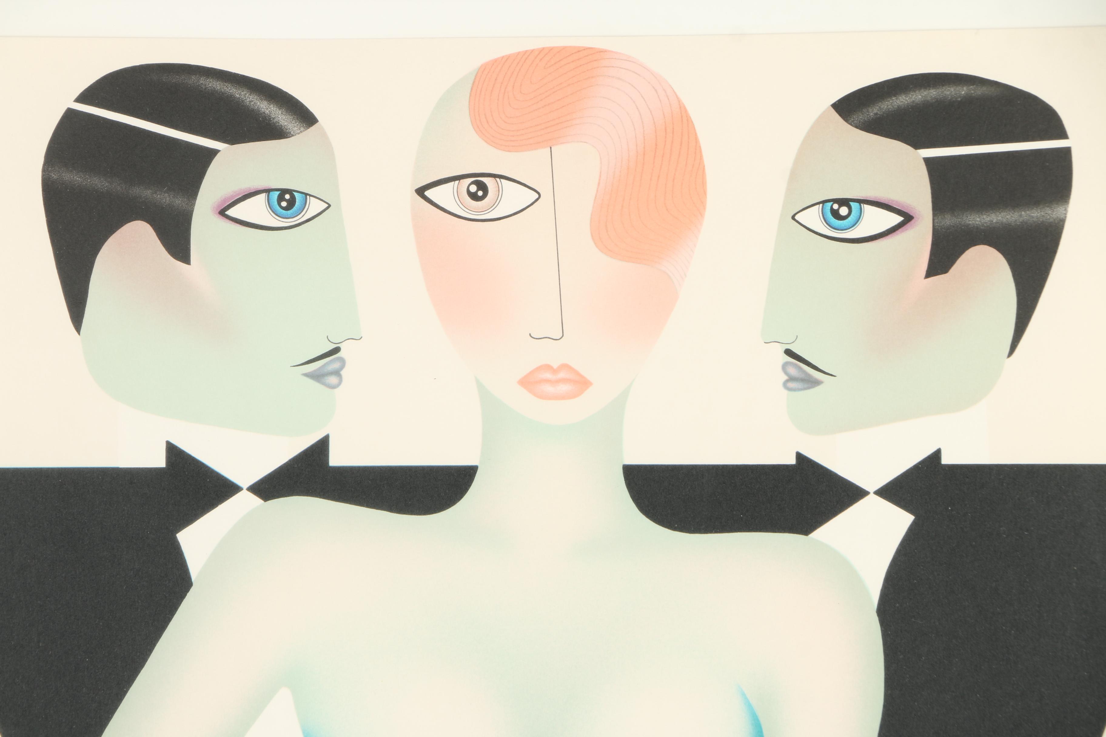 Robin Morris Limited Edition Lithograph on Paper "Rivals"