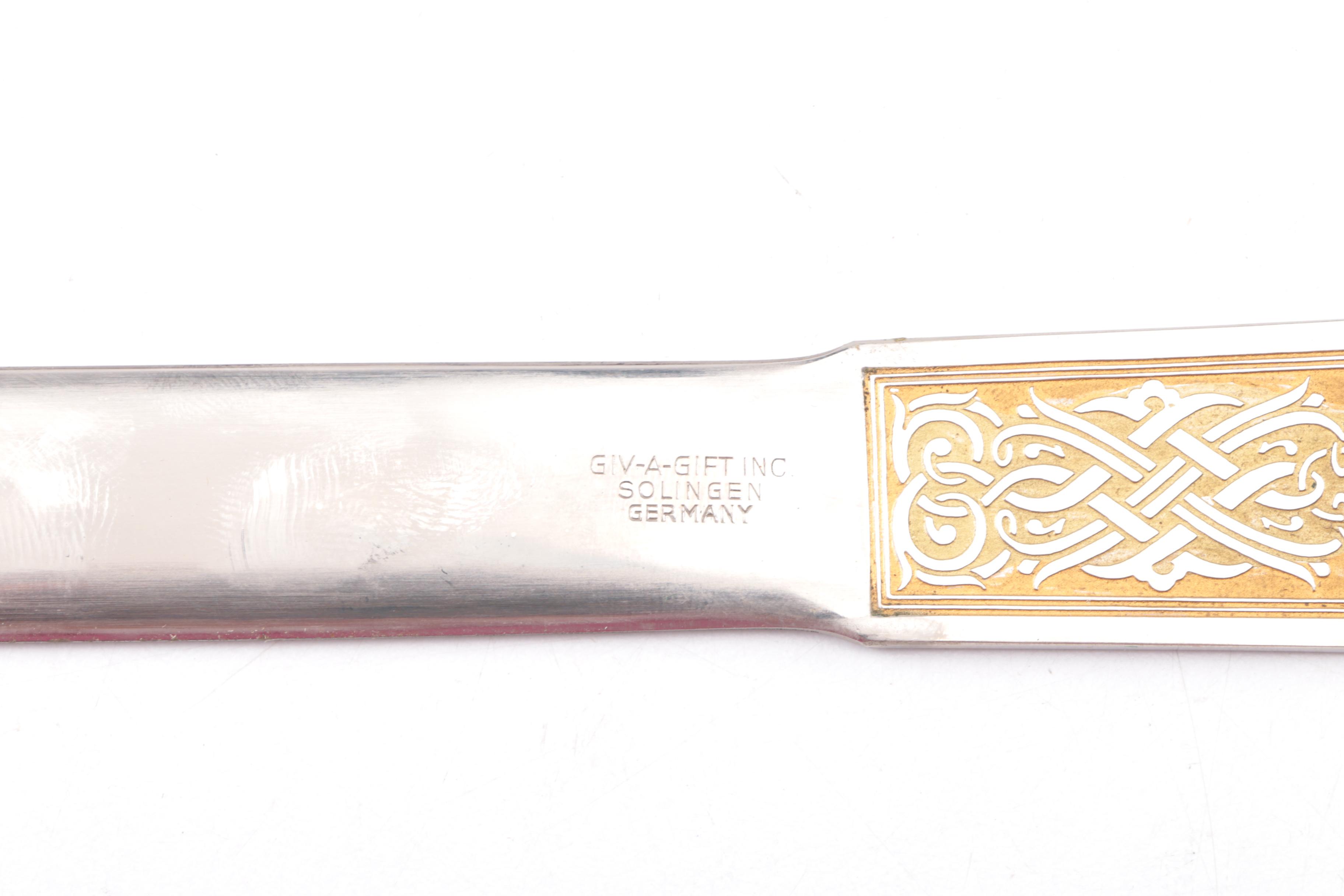 Chased German Scissor and Letter Opener Set