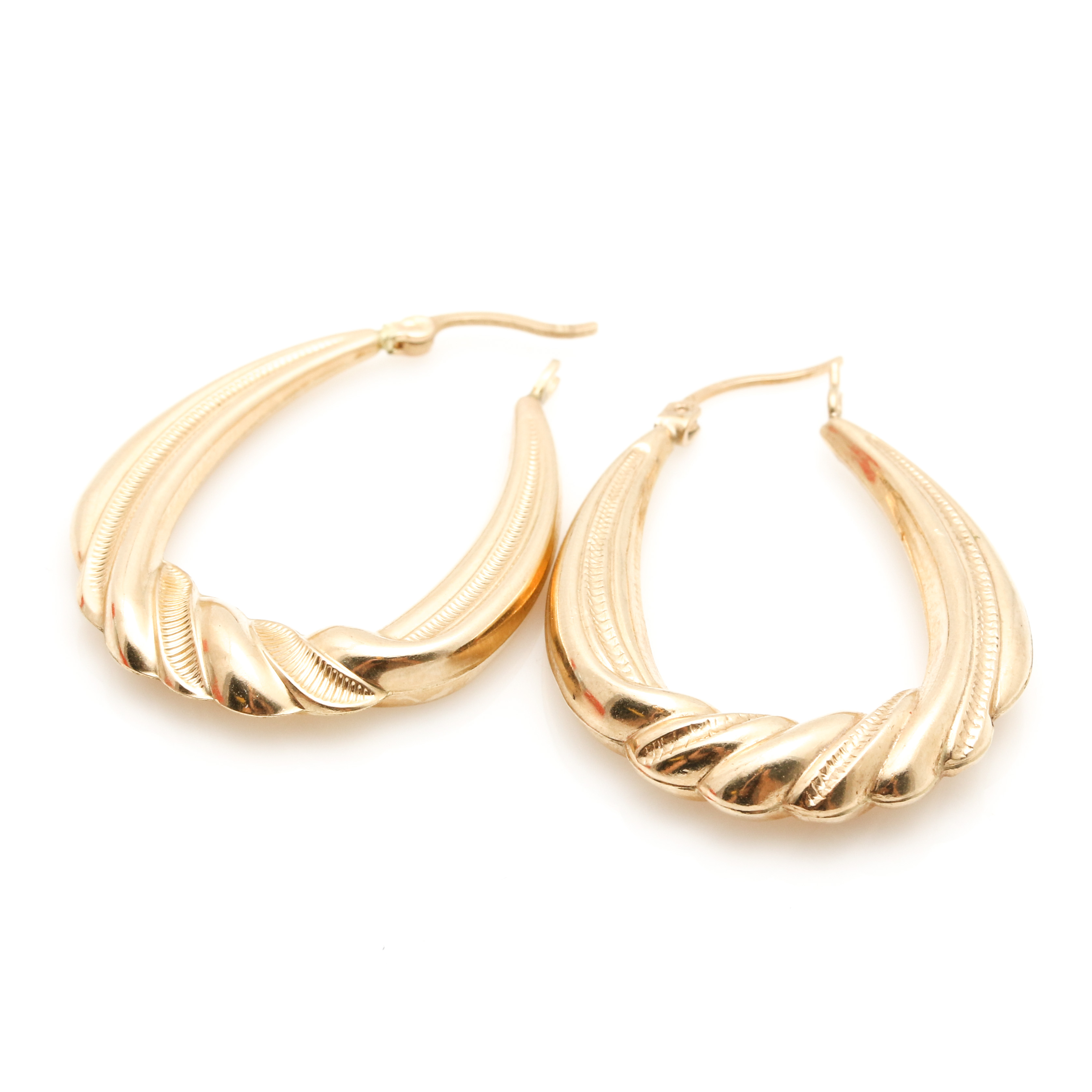 14K Yellow Gold Hoop Earrings
