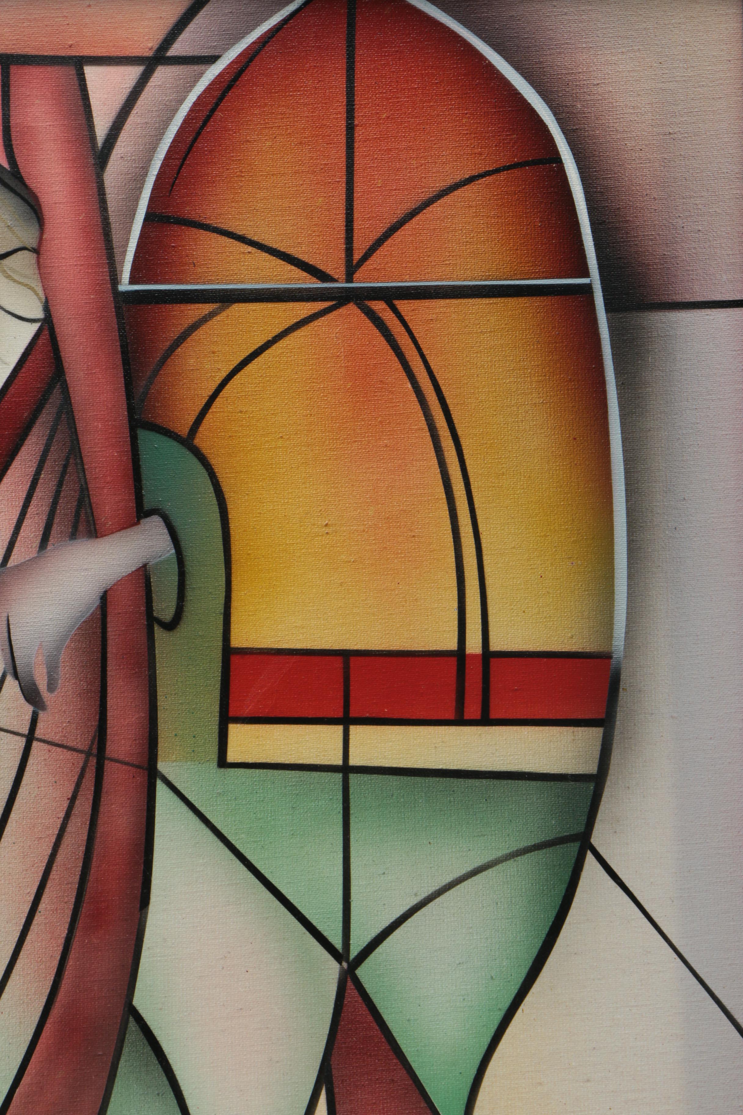 L. Otis Airbrushed Painting on Canvas
