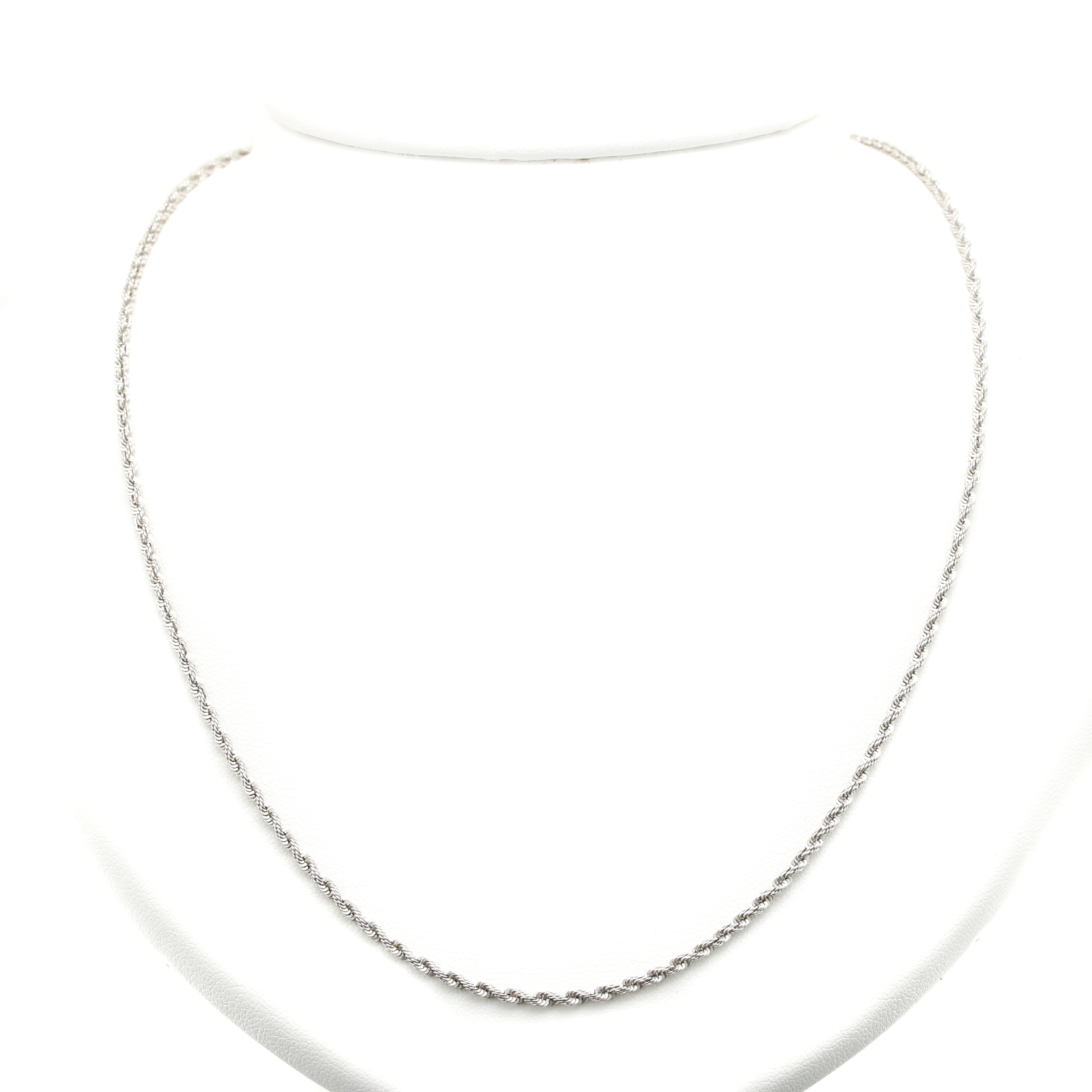 14K White Gold Fancy Link Necklace