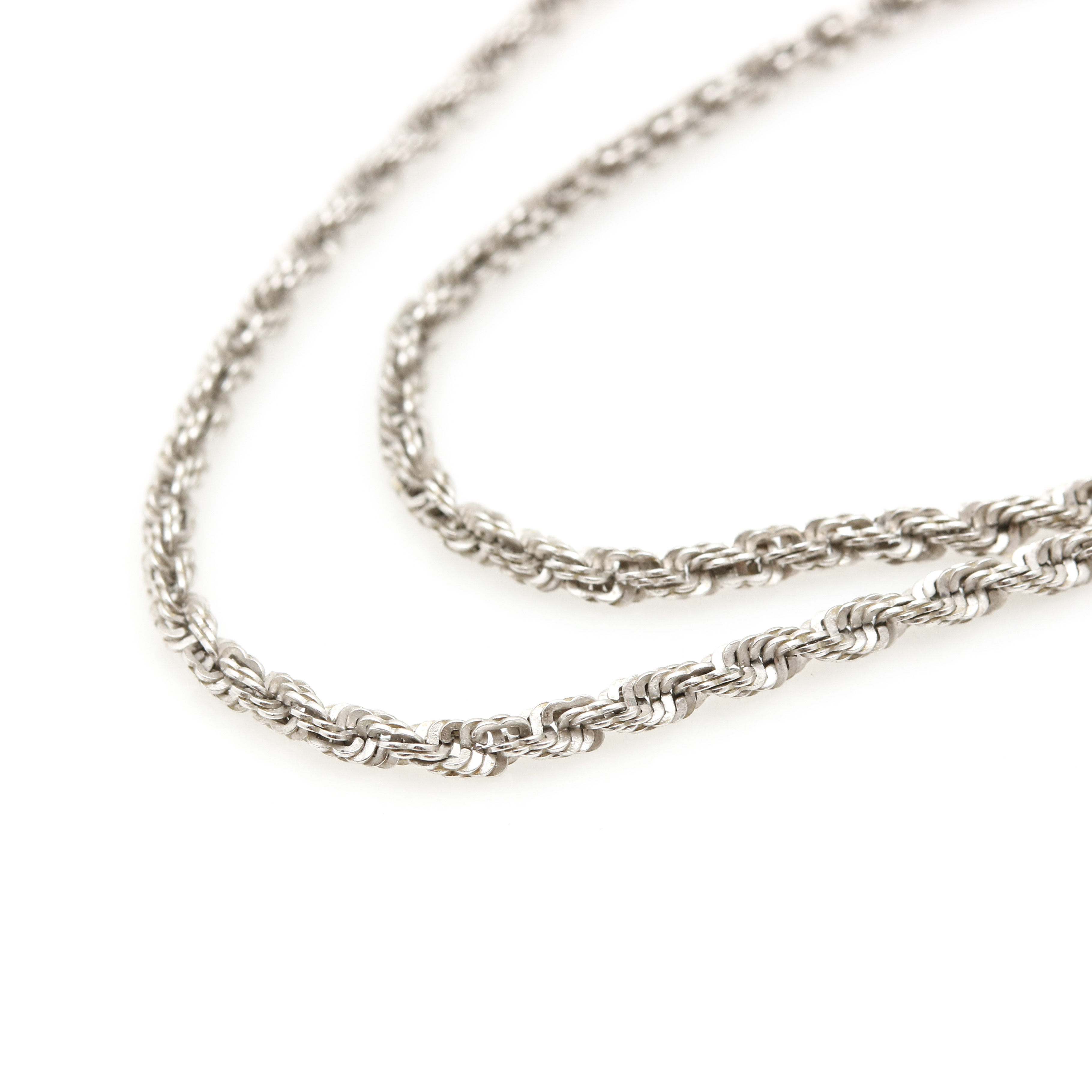 14K White Gold Fancy Link Necklace