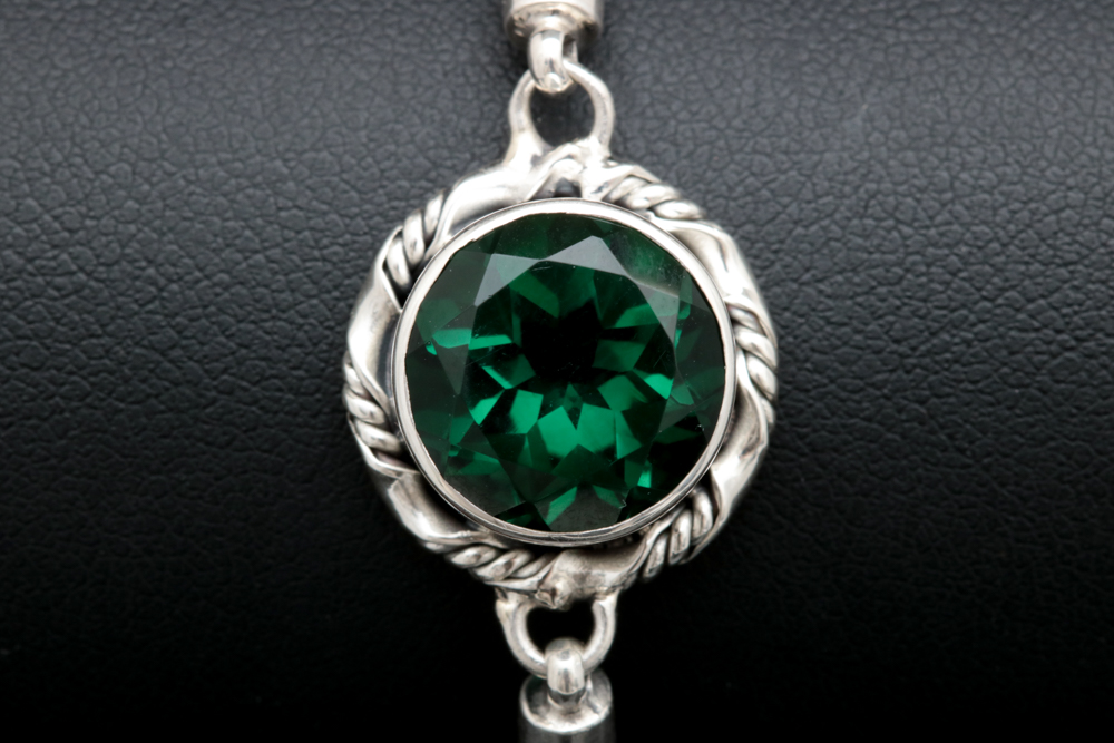 Sterling Silver Green Quartz Bracelet