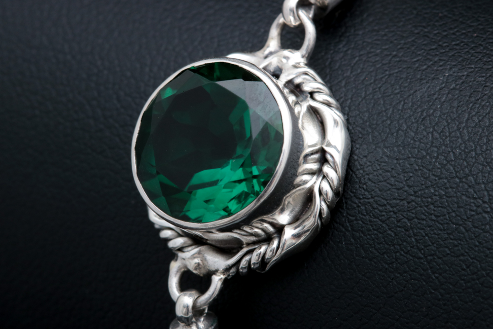 Sterling Silver Green Quartz Bracelet