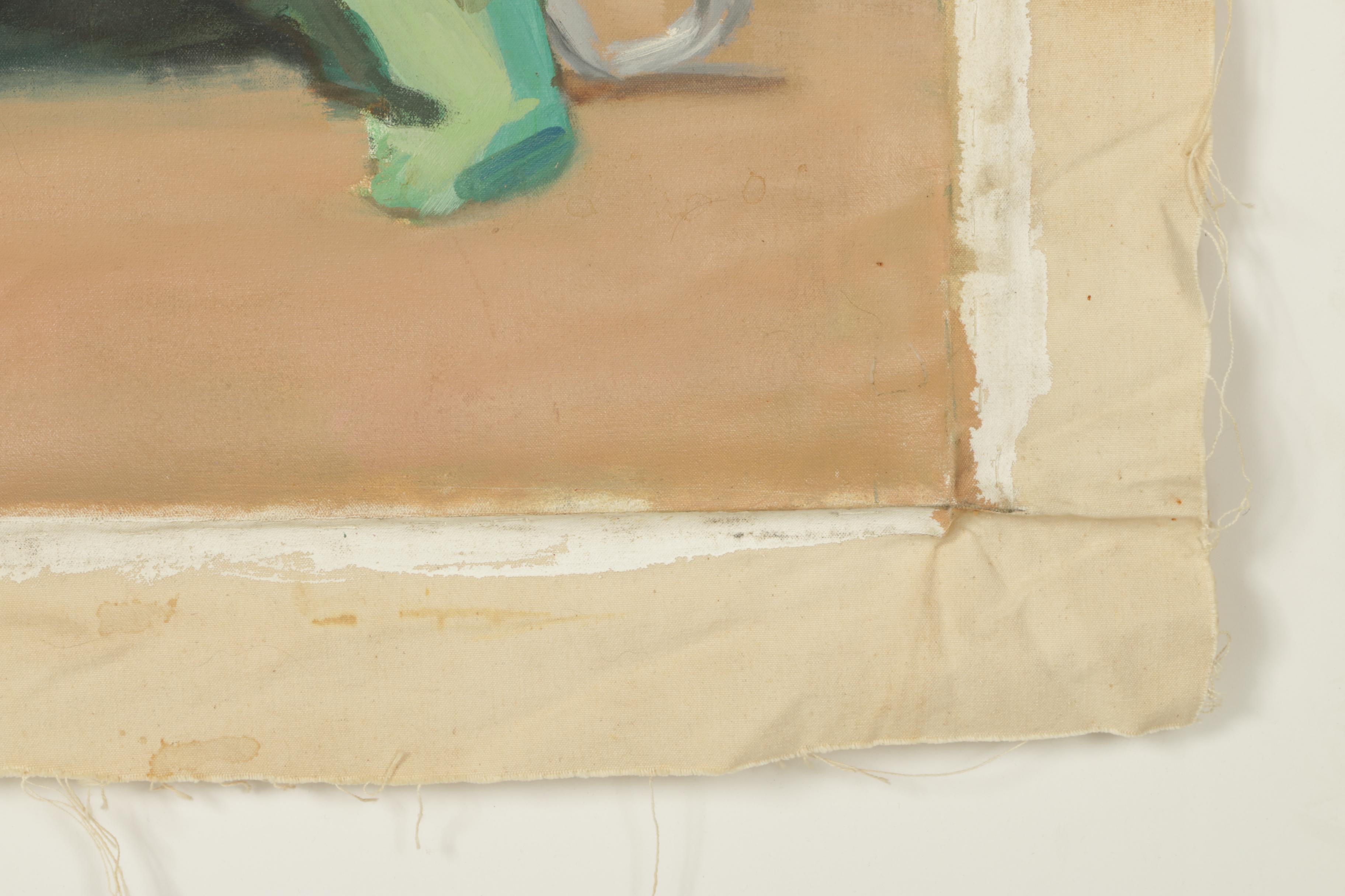 Oil Painting on Unstretched Canvas of Reclining Female Nude