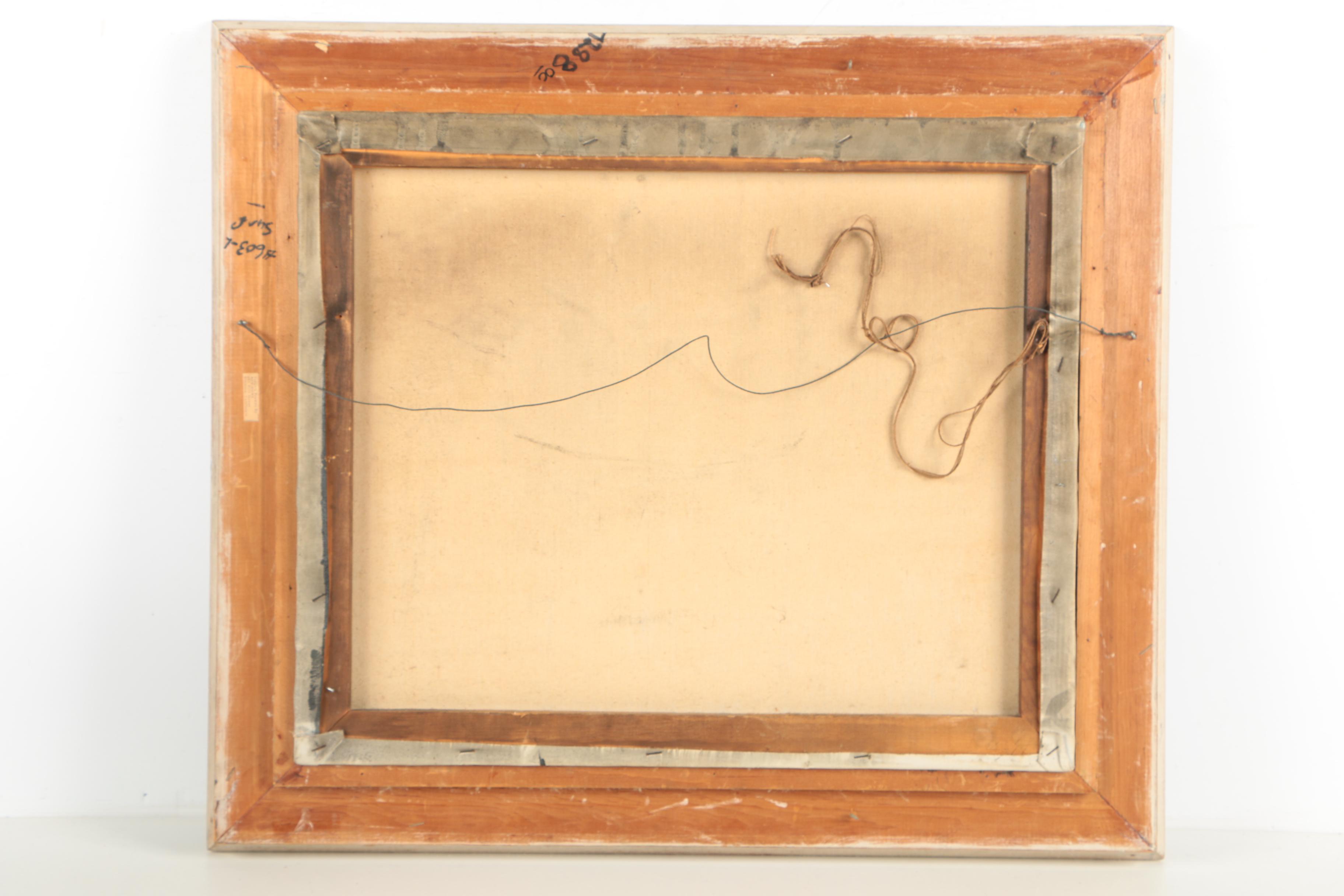 Neumann Mid-Century Oil Painting on Canvas of European Street Scene