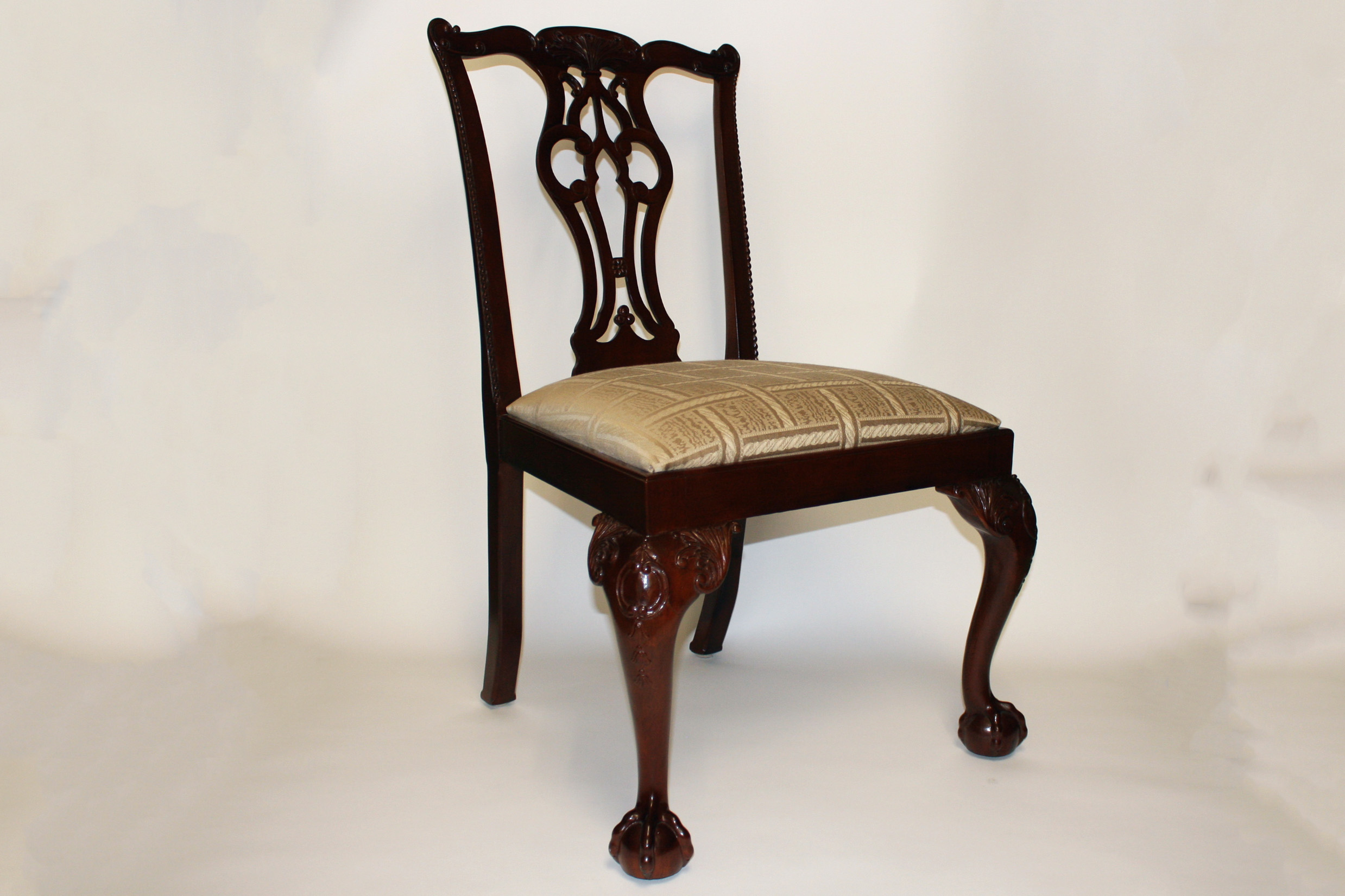 Six Mahogany Chippendale Style Dining Chairs