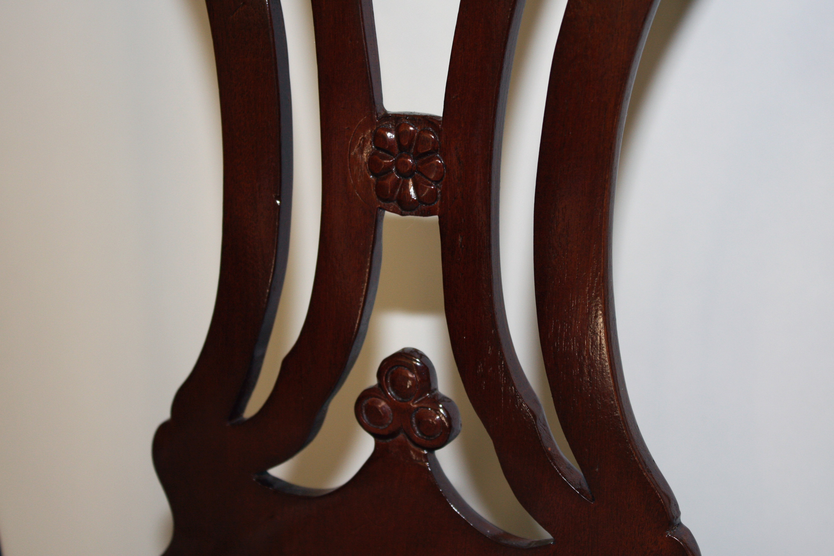 Six Mahogany Chippendale Style Dining Chairs