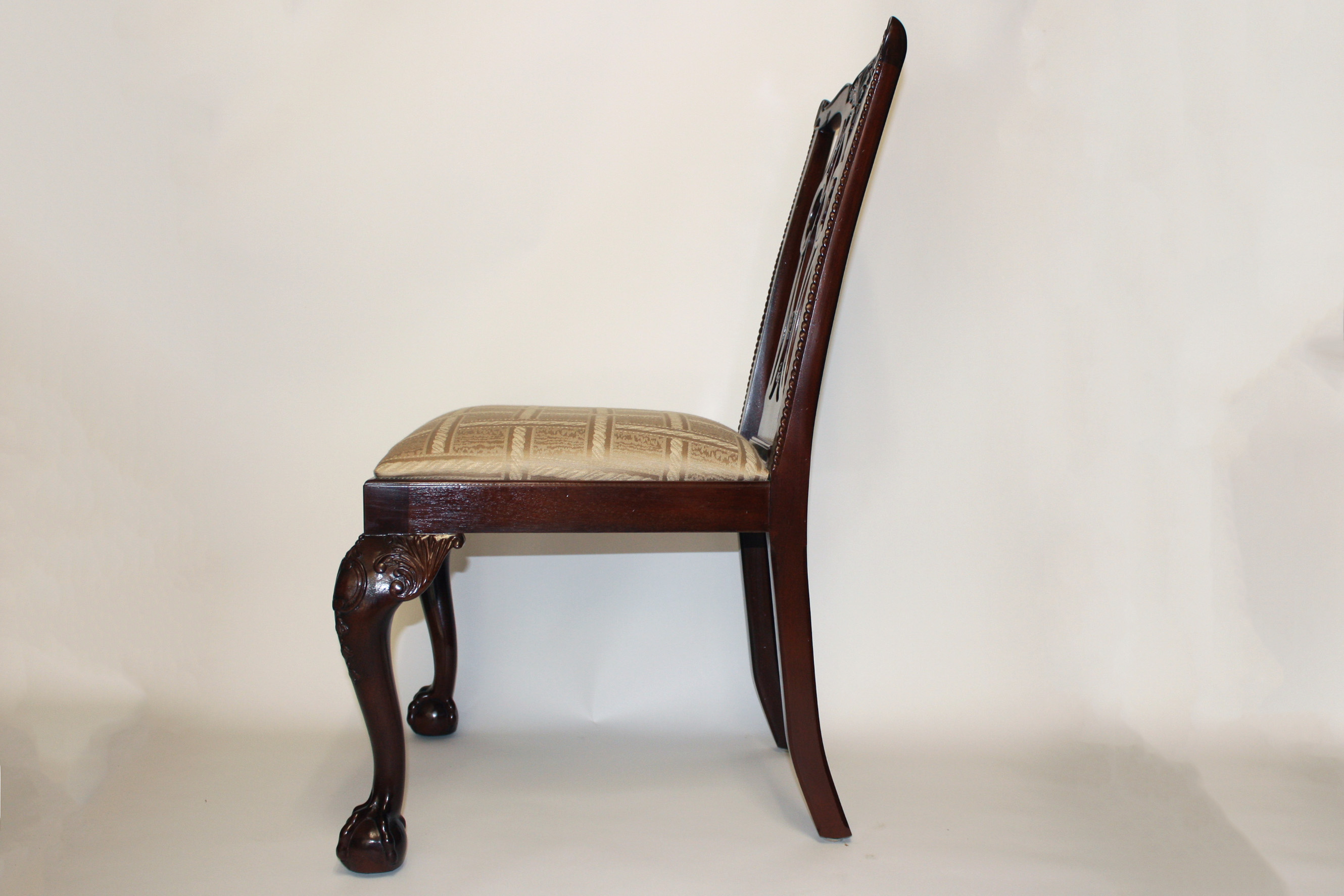 Six Mahogany Chippendale Style Dining Chairs