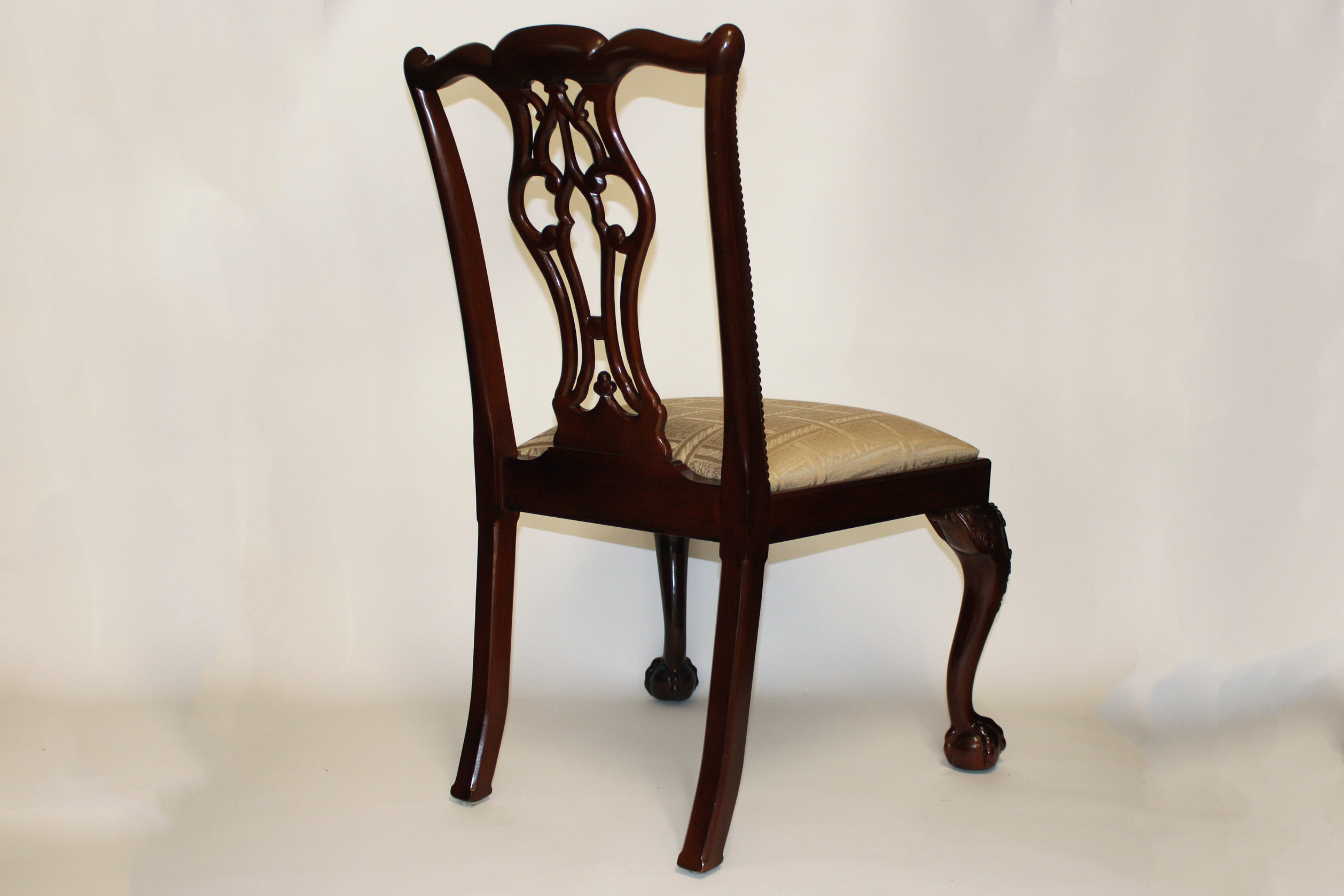 Six Mahogany Chippendale Style Dining Chairs